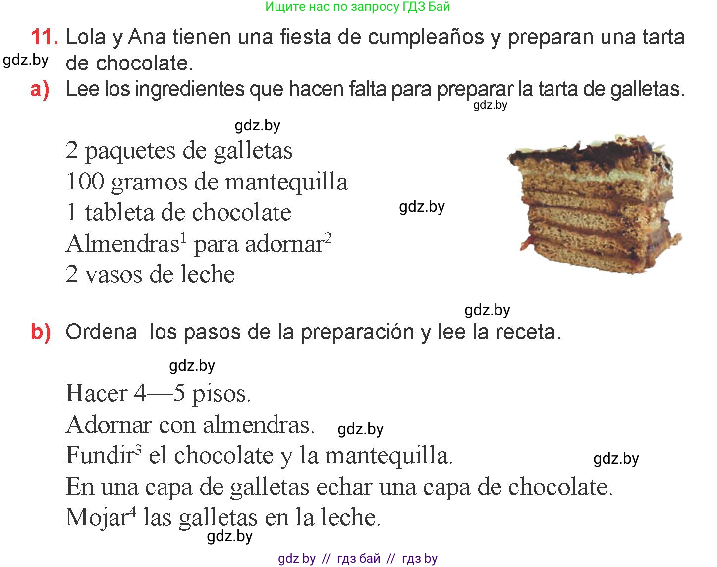 Испанский язык, 6 класс Учебник, авторы: Цыбулева Татьяна Эдуардовна, Пушкина Ольга Александровна, издательство Издательский центр БГУ, Минск, 2018, Часть 2, страница 39, номер 11, Условие