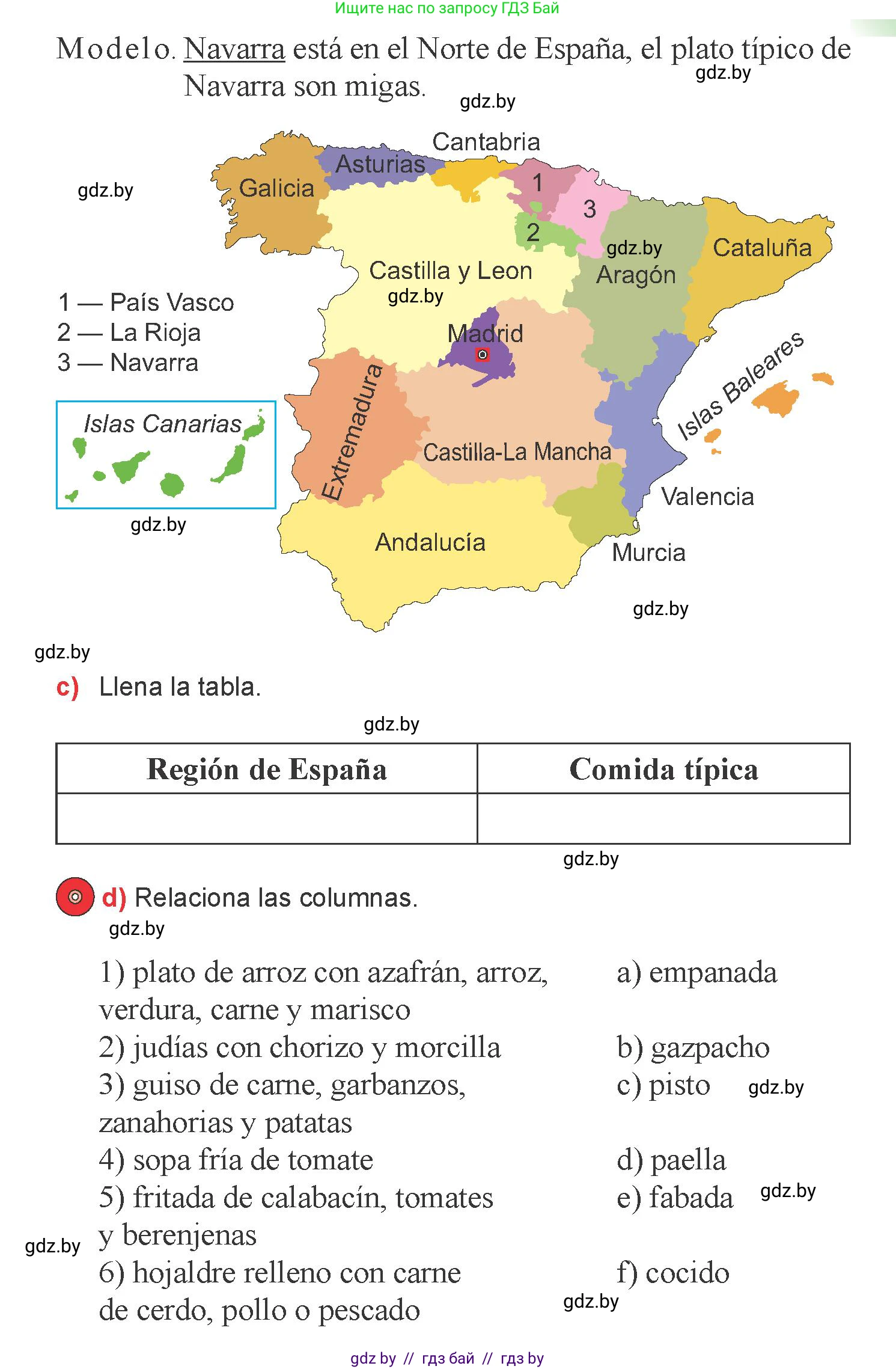 Испанский язык, 6 класс Учебник, авторы: Цыбулева Татьяна Эдуардовна, Пушкина Ольга Александровна, издательство Издательский центр БГУ, Минск, 2018, Часть 2, страница 42, номер 3, Условие (продолжение 2)