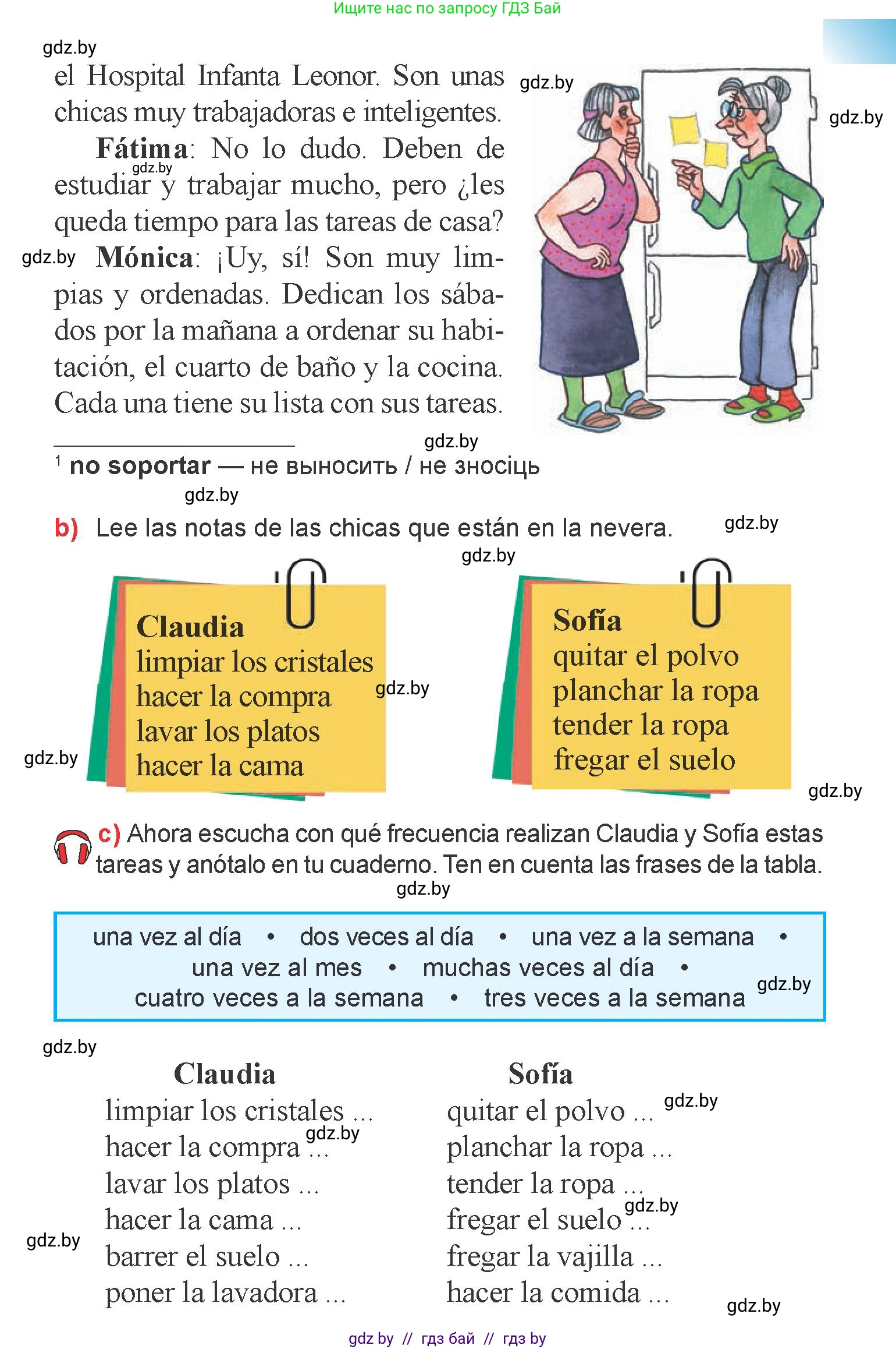 Испанский язык, 6 класс Учебник, авторы: Цыбулева Татьяна Эдуардовна, Пушкина Ольга Александровна, издательство Издательский центр БГУ, Минск, 2018, Часть 2, страница 70, номер 12, Условие (продолжение 2)