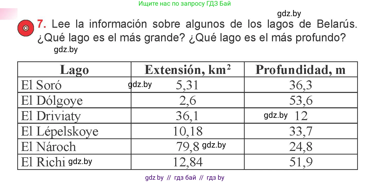 Испанский язык, 6 класс Учебник, авторы: Цыбулева Татьяна Эдуардовна, Пушкина Ольга Александровна, издательство Издательский центр БГУ, Минск, 2018, Часть 2, страница 90, номер 7, Условие