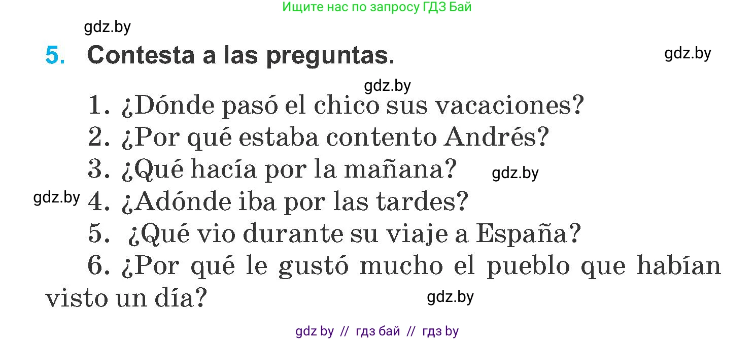 Испанский язык, 6 класс Учебник, автор: Гриневич Елена Карловна, издательство Вышэйшая школа, Минск, 2016, зелёного цвета, страница 32, номер 5, Условие