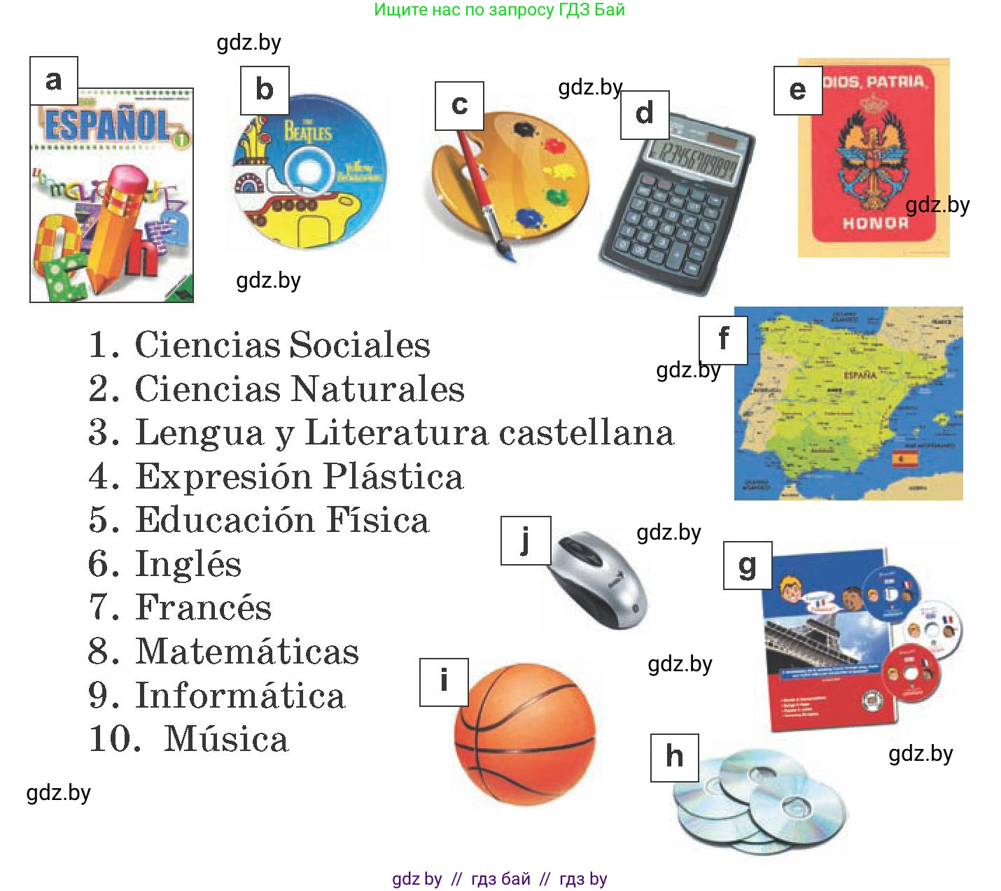 Испанский язык, 6 класс Учебник, автор: Гриневич Елена Карловна, издательство Вышэйшая школа, Минск, 2016, зелёного цвета, страница 54, номер 1, Условие (продолжение 2)