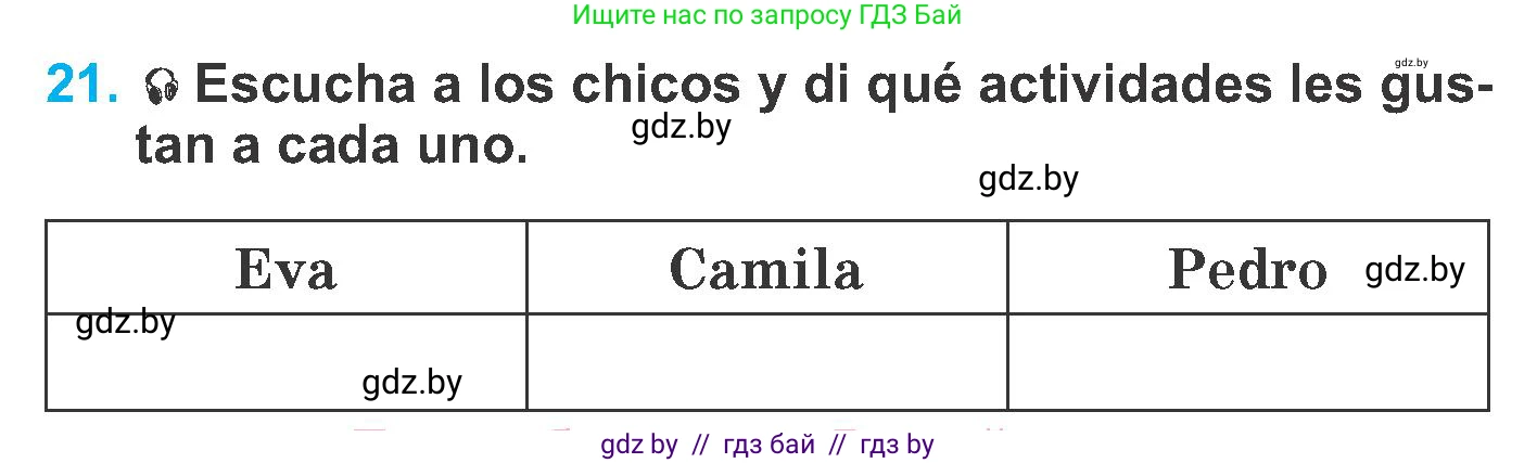 Испанский язык, 6 класс Учебник, автор: Гриневич Елена Карловна, издательство Вышэйшая школа, Минск, 2016, зелёного цвета, страница 187, номер 21, Условие