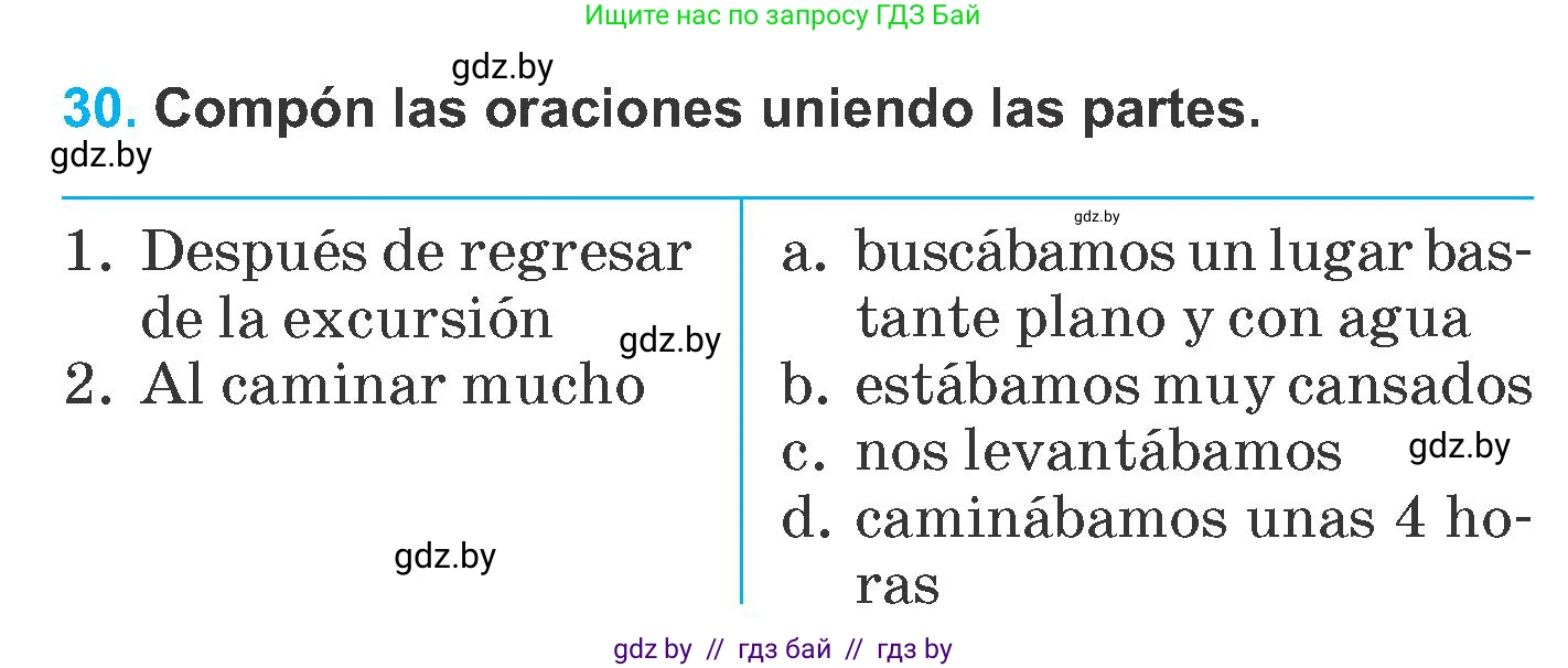 Испанский язык, 6 класс Учебник, автор: Гриневич Елена Карловна, издательство Вышэйшая школа, Минск, 2016, зелёного цвета, страница 220, номер 30, Условие