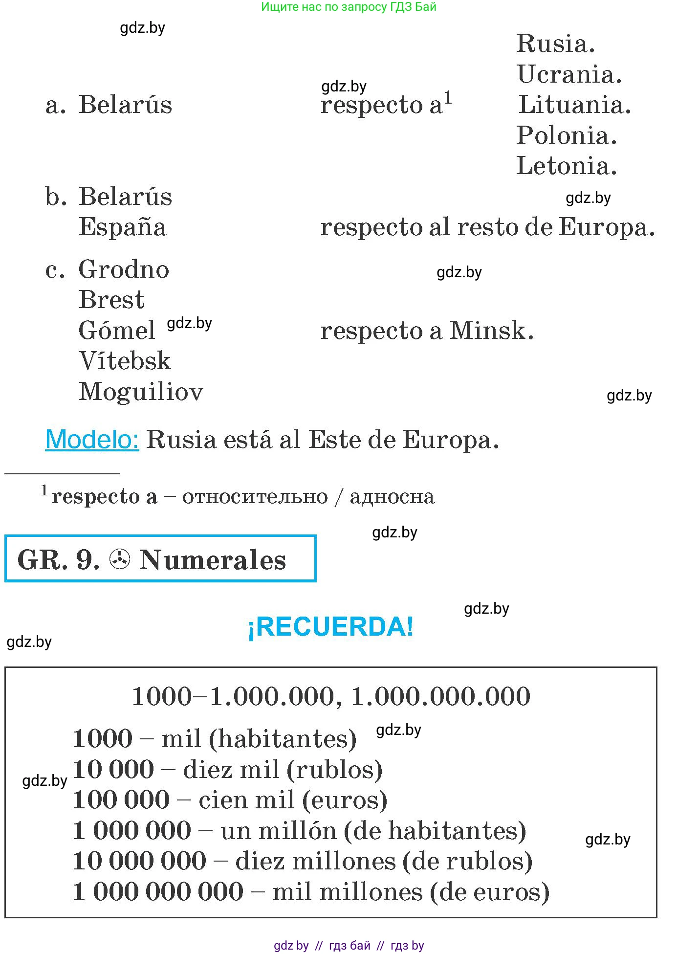 Испанский язык, 6 класс Учебник, автор: Гриневич Елена Карловна, издательство Вышэйшая школа, Минск, 2016, зелёного цвета, страница 224, номер 2, Условие (продолжение 2)