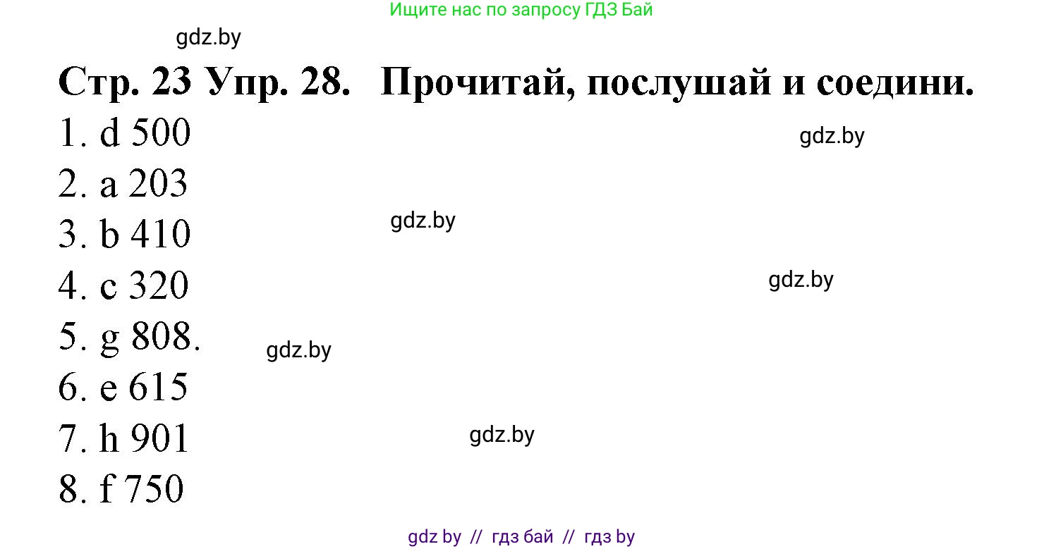 Испанский язык, 6 класс Учебник, автор: Гриневич Елена Карловна, издательство Вышэйшая школа, Минск, 2016, зелёного цвета, страница 23, номер 28, Решение