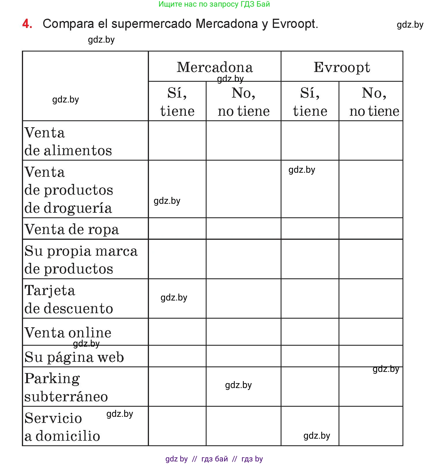 Испанский язык, 7 класс Учебник, авторы: Цыбулева Татьяна Эдуардовна, Пушкина Ольга Александровна, Карпиевич Галина Константиновна, издательство Издательский центр БГУ, Минск, 2019, бирюзового цвета, Часть 2, страница 85, номер 4, Условие