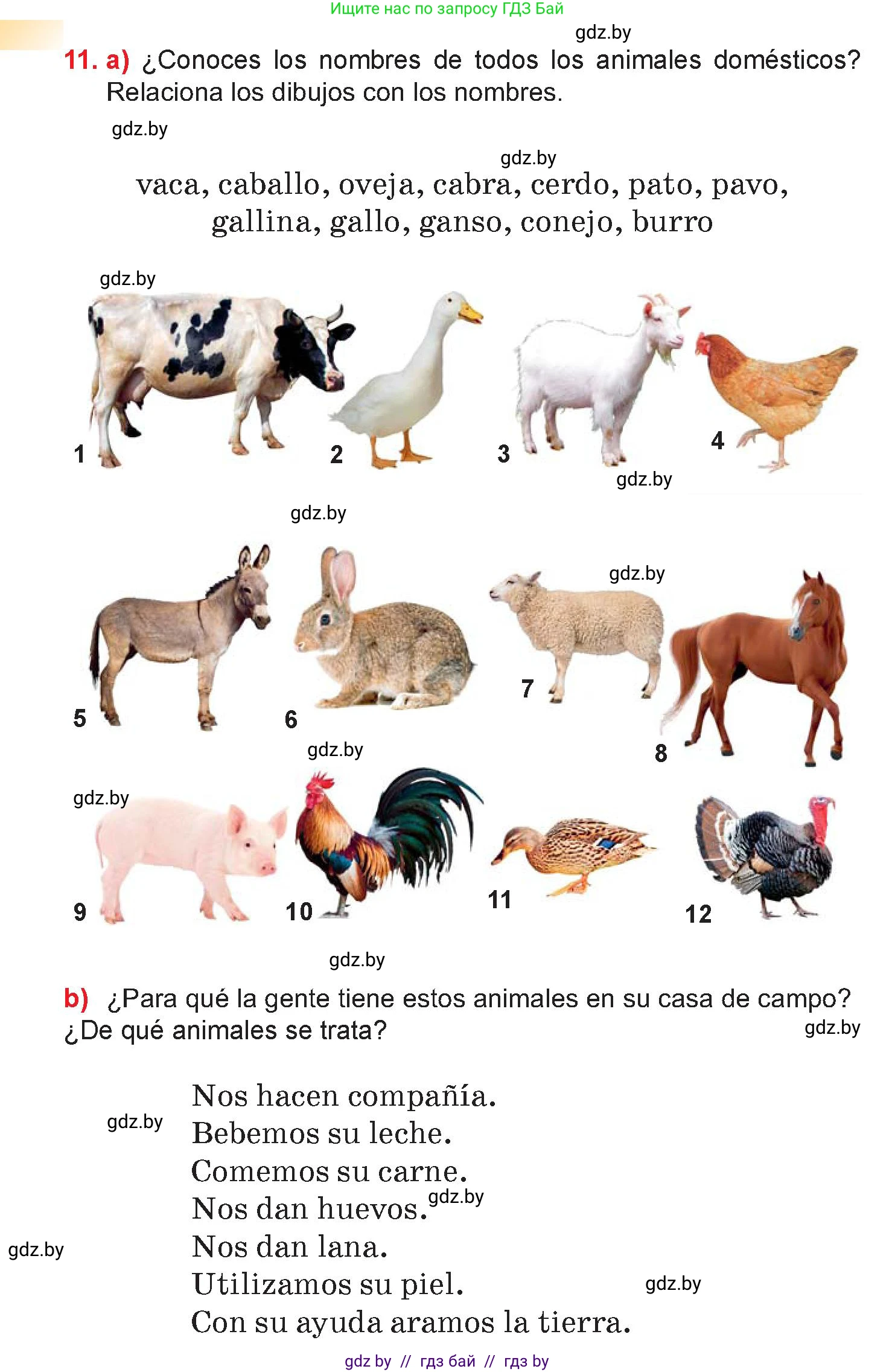 Испанский язык, 7 класс Учебник, авторы: Цыбулева Татьяна Эдуардовна, Пушкина Ольга Александровна, Карпиевич Галина Константиновна, издательство Издательский центр БГУ, Минск, 2019, бирюзового цвета, Часть 2, страница 134, номер 11, Условие
