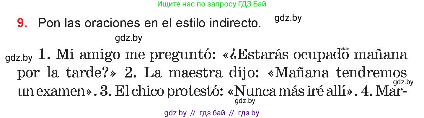 Испанский язык, 7 класс Учебник, авторы: Цыбулева Татьяна Эдуардовна, Пушкина Ольга Александровна, Карпиевич Галина Константиновна, издательство Издательский центр БГУ, Минск, 2019, бирюзового цвета, Часть 2, страница 176, номер 9, Условие