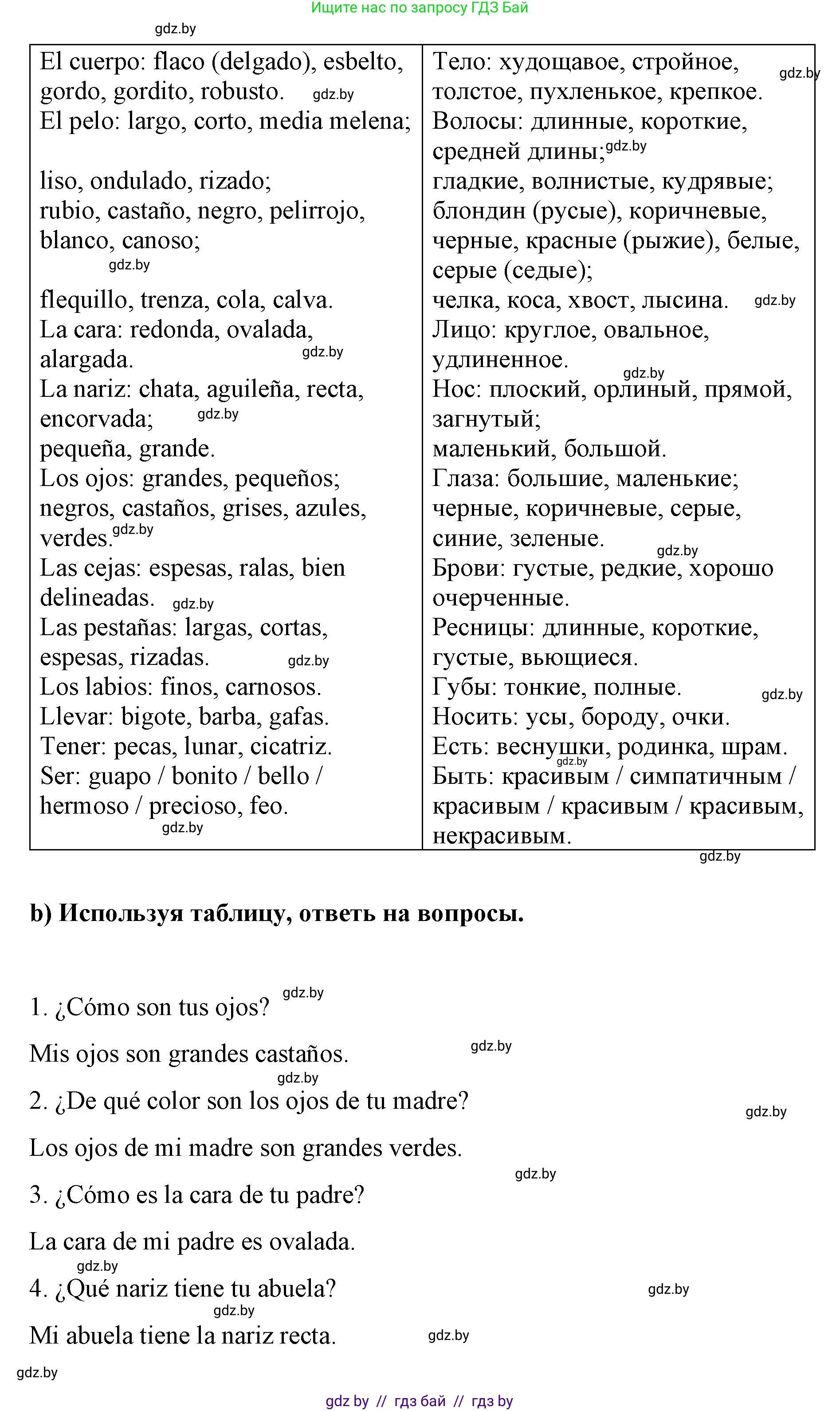 Испанский язык, 7 класс Учебник, авторы: Цыбулева Татьяна Эдуардовна, Пушкина Ольга Александровна, Карпиевич Галина Константиновна, издательство Издательский центр БГУ, Минск, 2019, бирюзового цвета, Часть 1, страница 36, номер 2, Решение (продолжение 2)