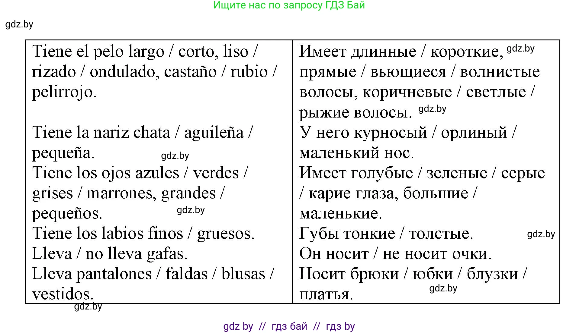 Испанский язык, 7 класс Учебник, авторы: Цыбулева Татьяна Эдуардовна, Пушкина Ольга Александровна, Карпиевич Галина Константиновна, издательство Издательский центр БГУ, Минск, 2019, бирюзового цвета, Часть 1, страница 39, номер 5, Решение (продолжение 2)