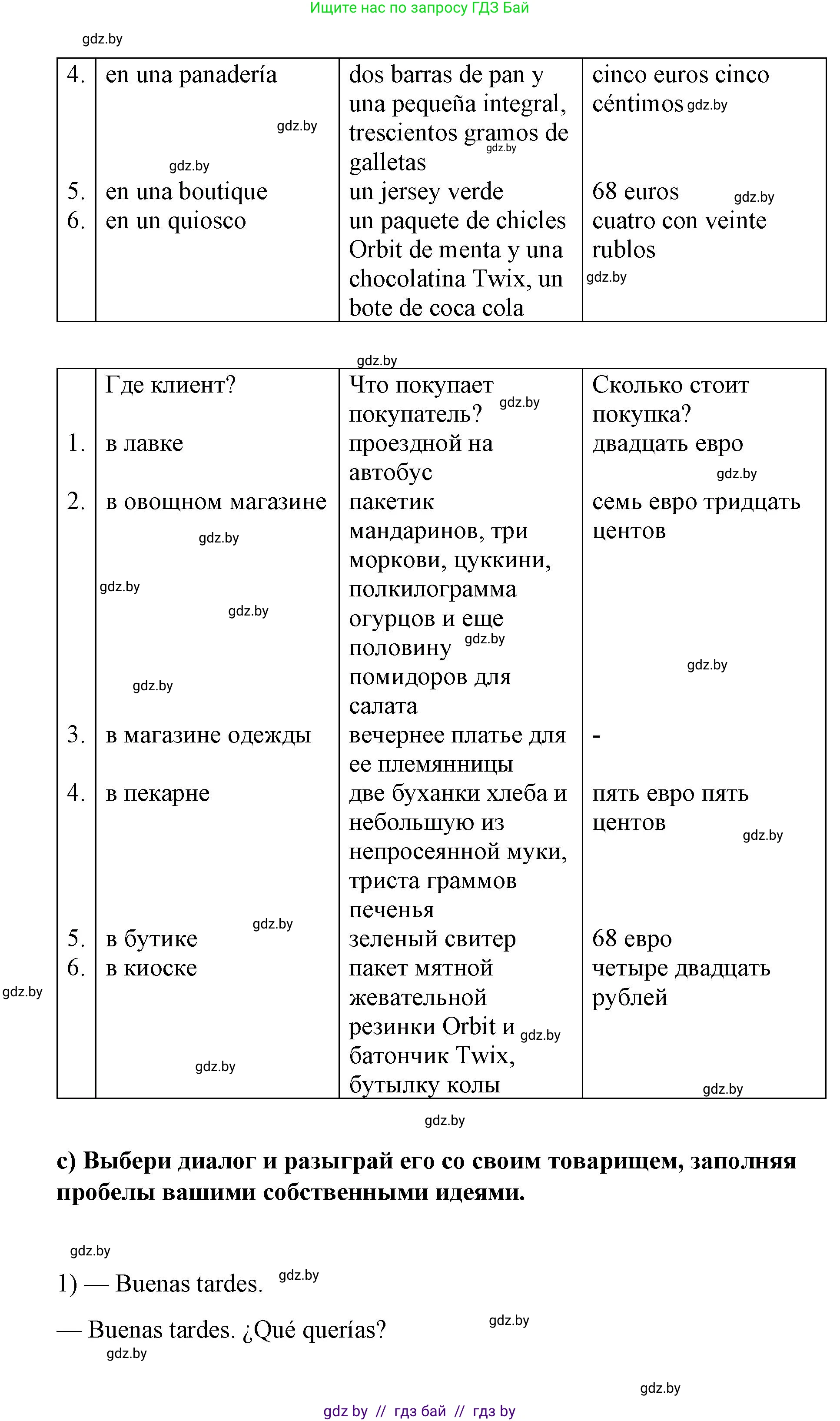 Испанский язык, 7 класс Учебник, авторы: Цыбулева Татьяна Эдуардовна, Пушкина Ольга Александровна, Карпиевич Галина Константиновна, издательство Издательский центр БГУ, Минск, 2019, бирюзового цвета, Часть 2, страница 54, номер 8, Решение (продолжение 7)