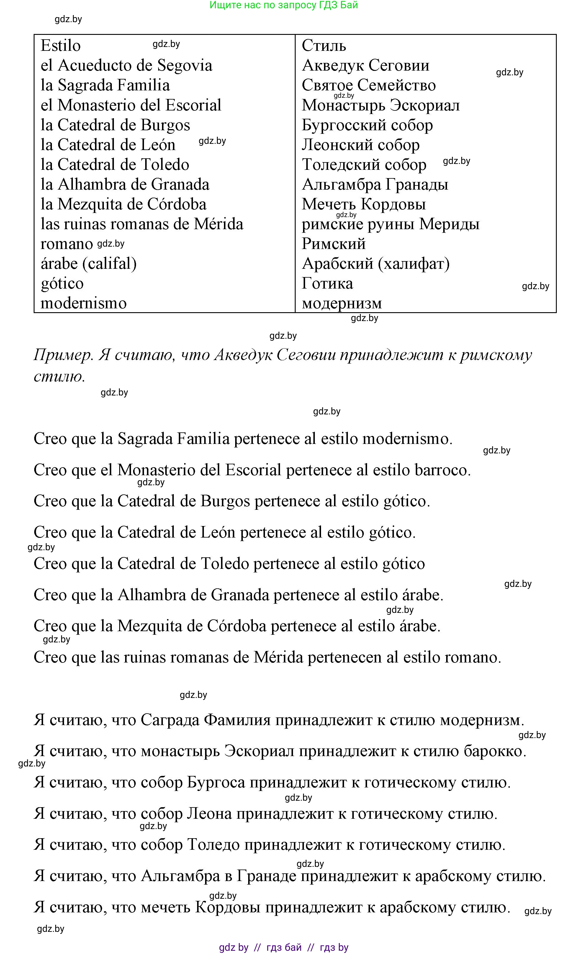 Испанский язык, 7 класс Учебник, авторы: Цыбулева Татьяна Эдуардовна, Пушкина Ольга Александровна, Карпиевич Галина Константиновна, издательство Издательский центр БГУ, Минск, 2019, бирюзового цвета, Часть 2, страница 155, номер 2, Решение (продолжение 4)