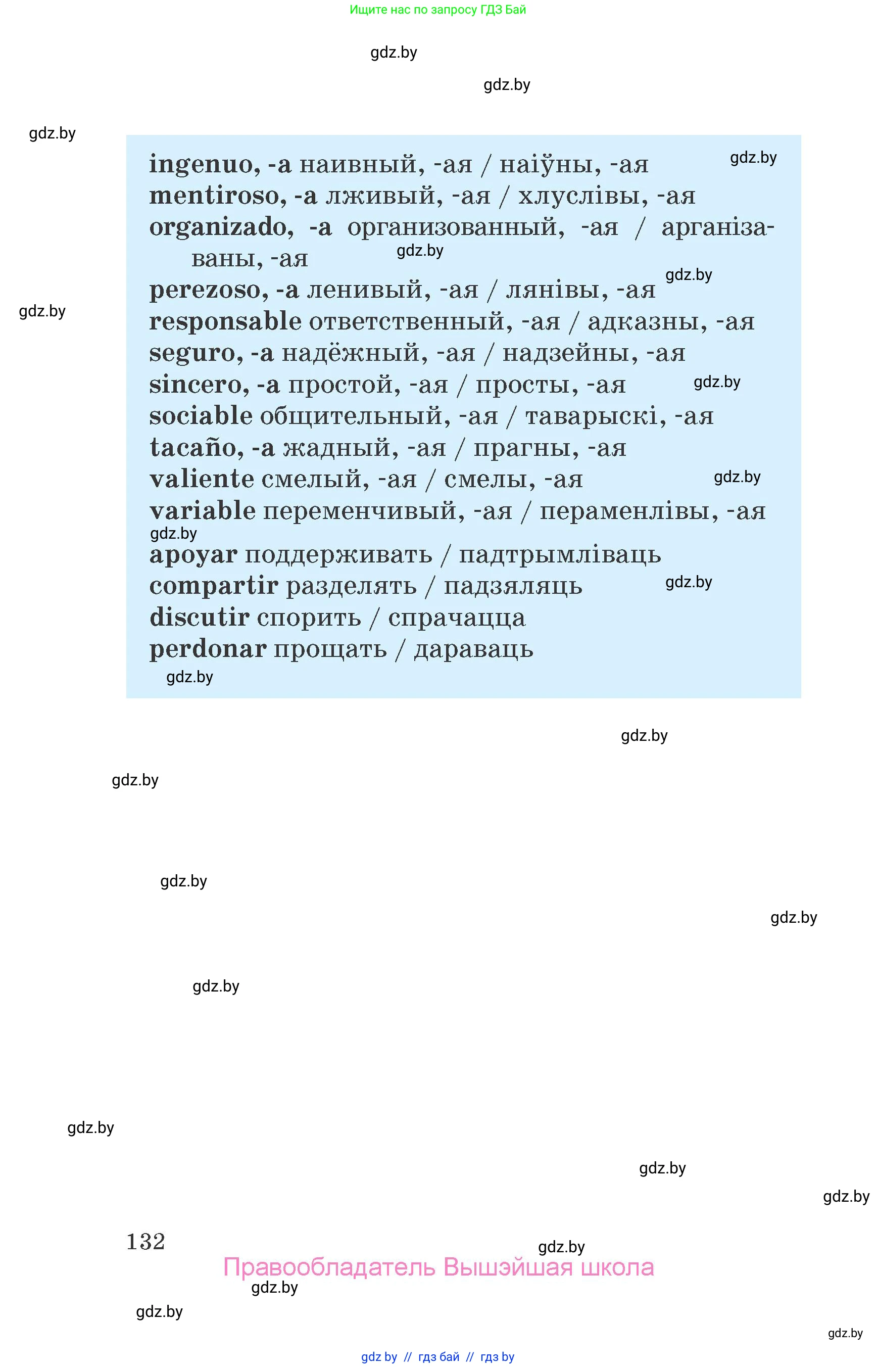 Испанский язык, 7 класс Учебник, автор: Гриневич Елена Карловна, издательство Вышэйшая школа, Минск, 2017, оранжевого цвета, страница 132
