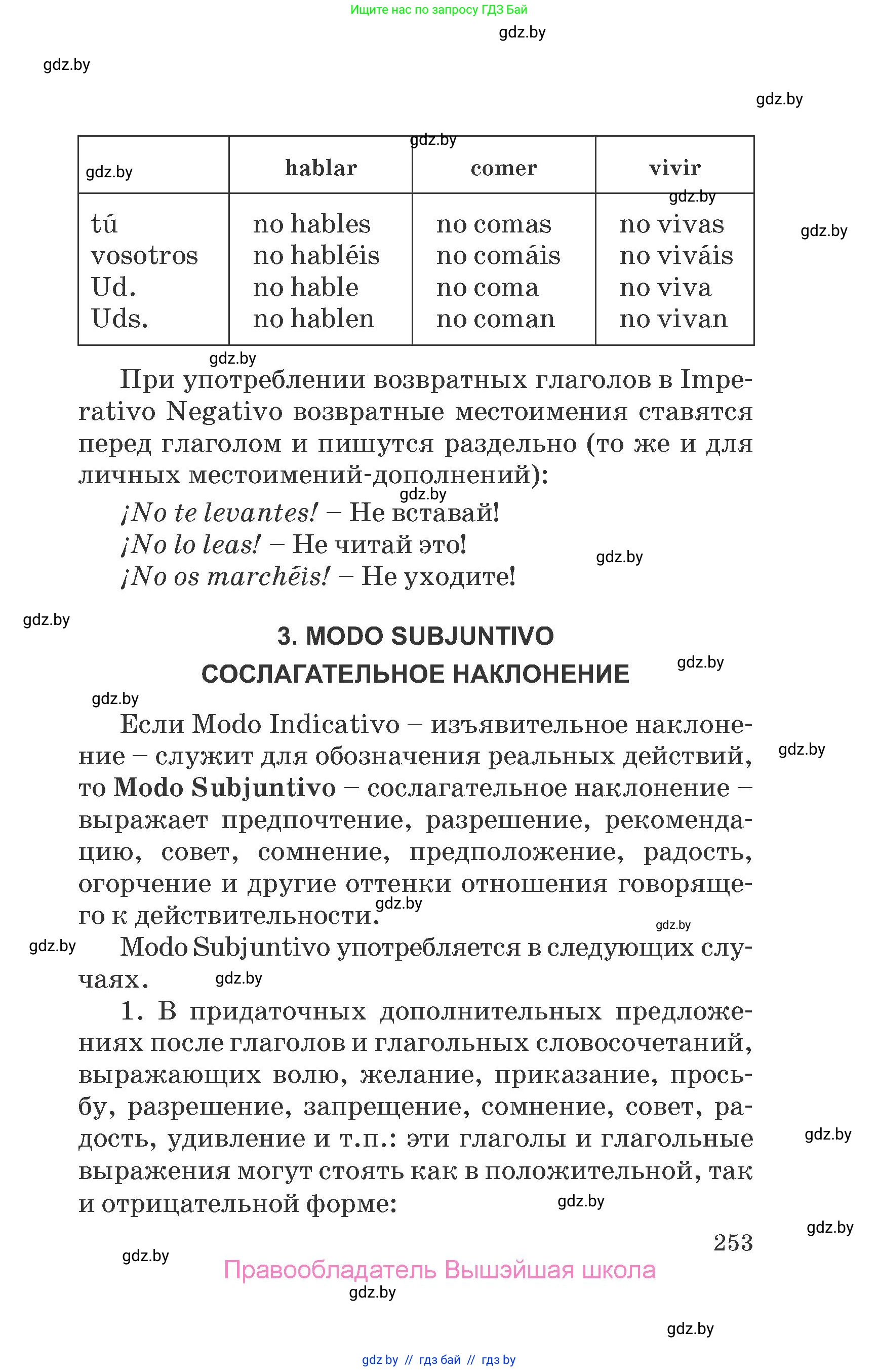 Испанский язык, 7 класс Учебник, автор: Гриневич Елена Карловна, издательство Вышэйшая школа, Минск, 2017, оранжевого цвета, страница 253