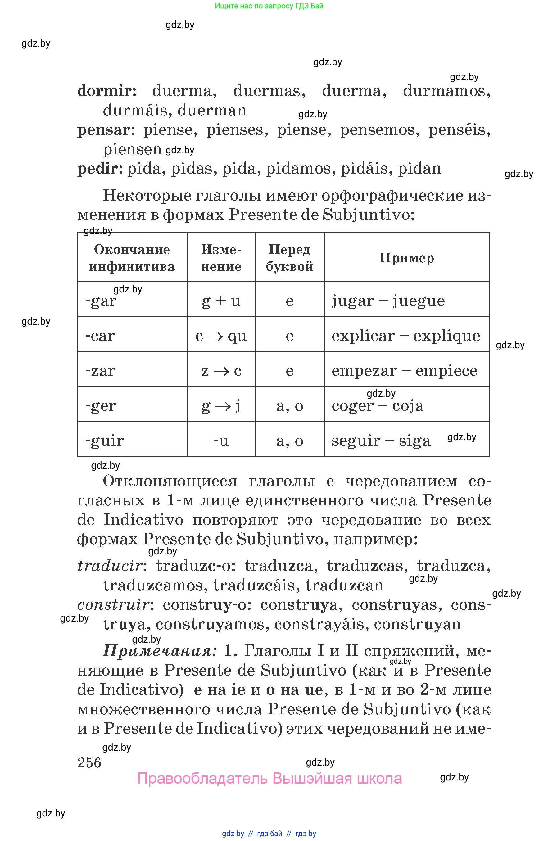 Испанский язык, 7 класс Учебник, автор: Гриневич Елена Карловна, издательство Вышэйшая школа, Минск, 2017, оранжевого цвета, страница 256