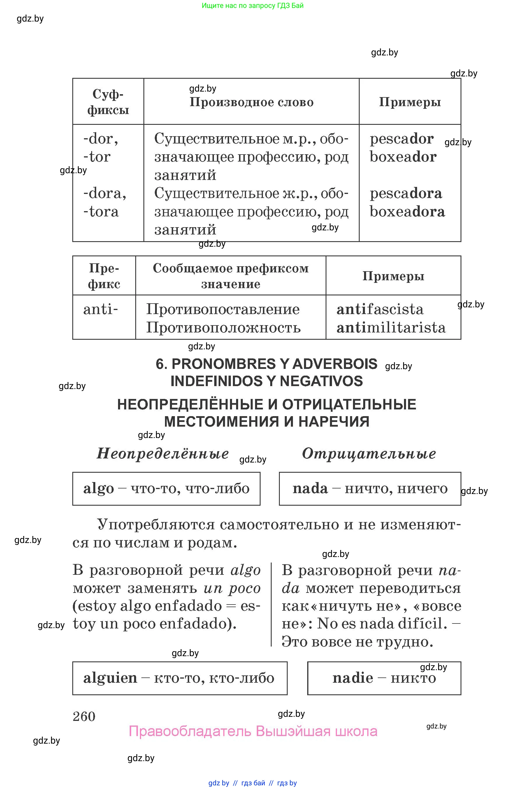 Испанский язык, 7 класс Учебник, автор: Гриневич Елена Карловна, издательство Вышэйшая школа, Минск, 2017, оранжевого цвета, страница 260