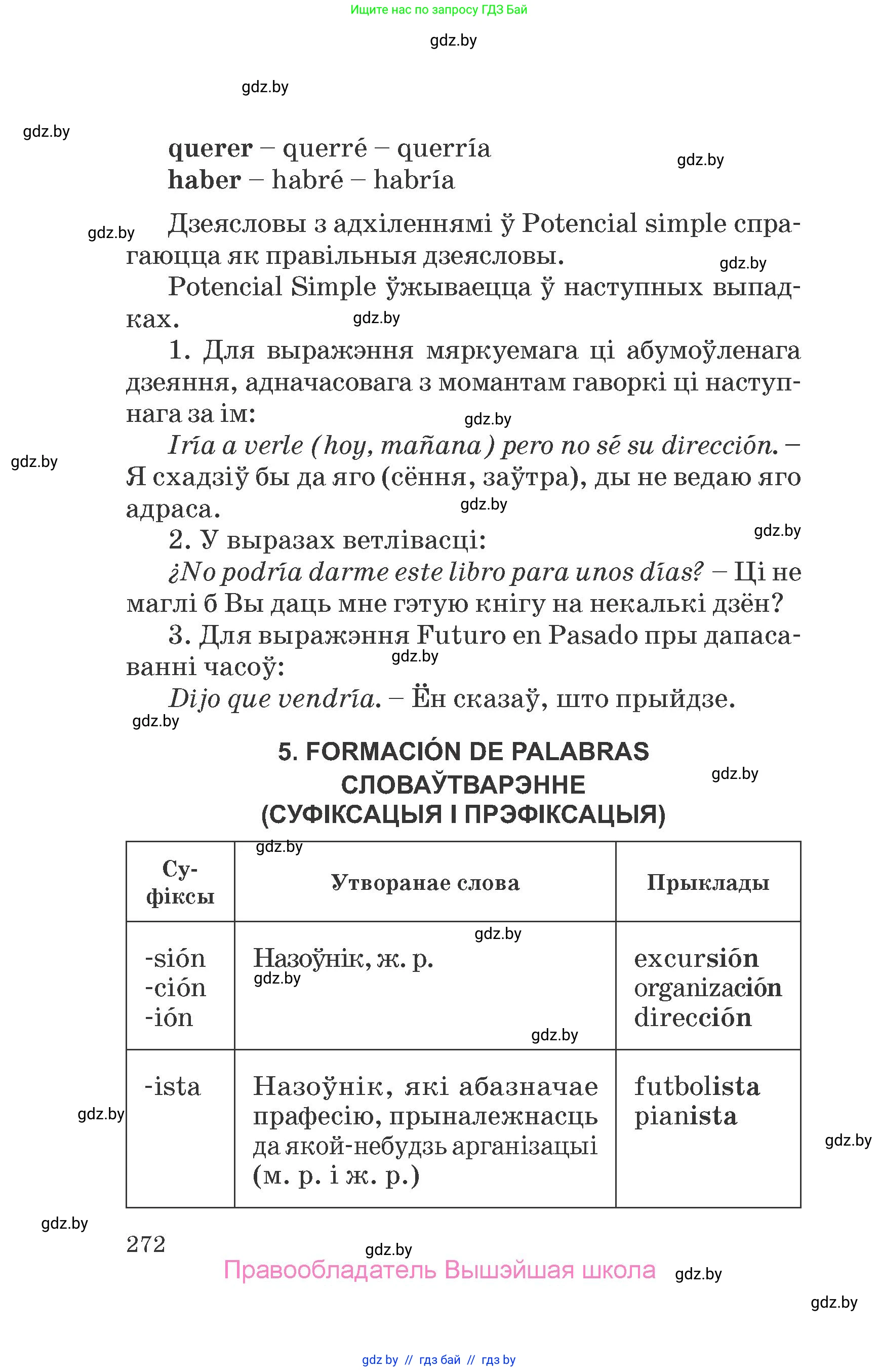 Испанский язык, 7 класс Учебник, автор: Гриневич Елена Карловна, издательство Вышэйшая школа, Минск, 2017, оранжевого цвета, страница 272