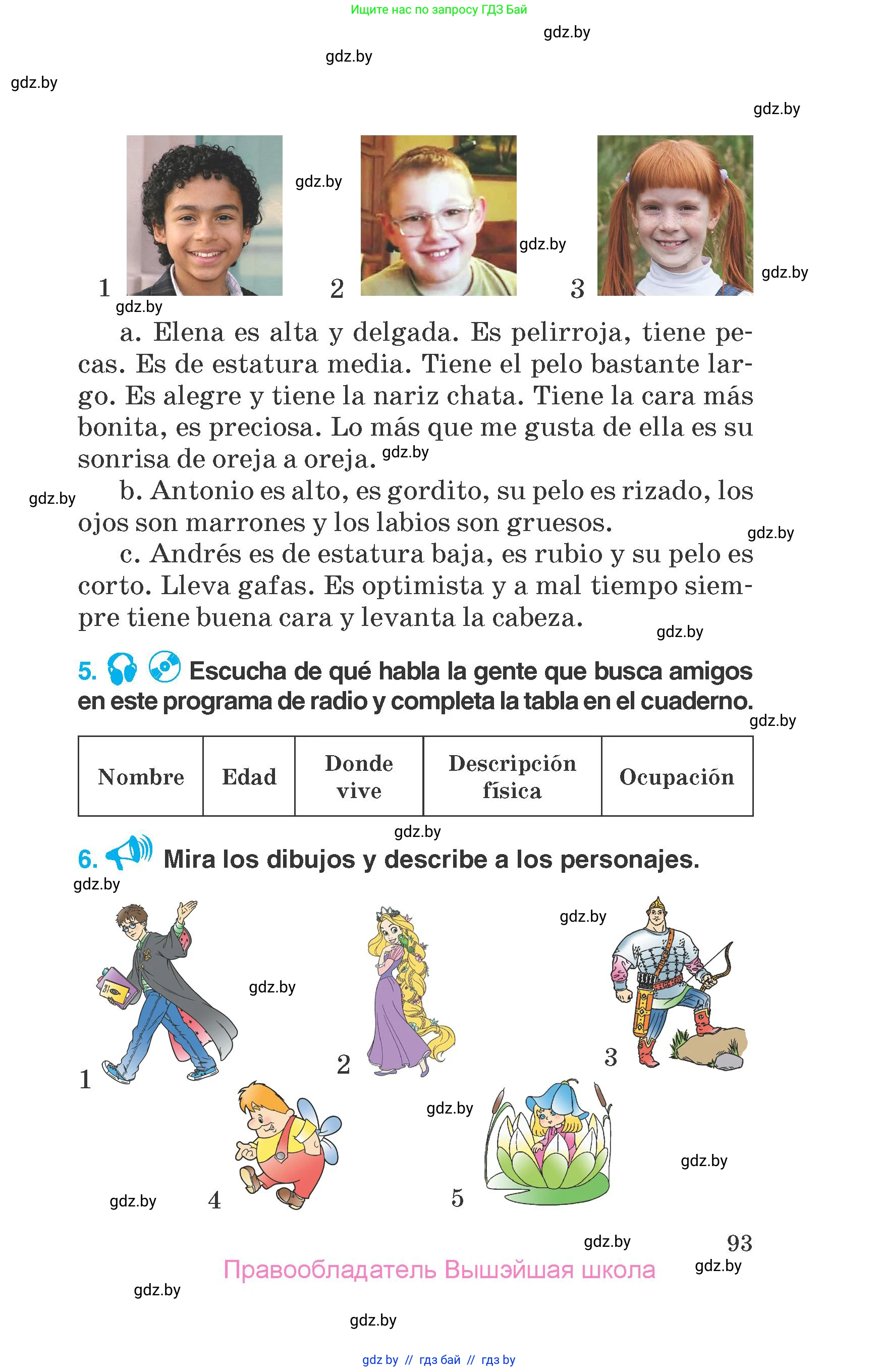 Испанский язык, 7 класс Учебник, автор: Гриневич Елена Карловна, издательство Вышэйшая школа, Минск, 2017, оранжевого цвета, страница 93