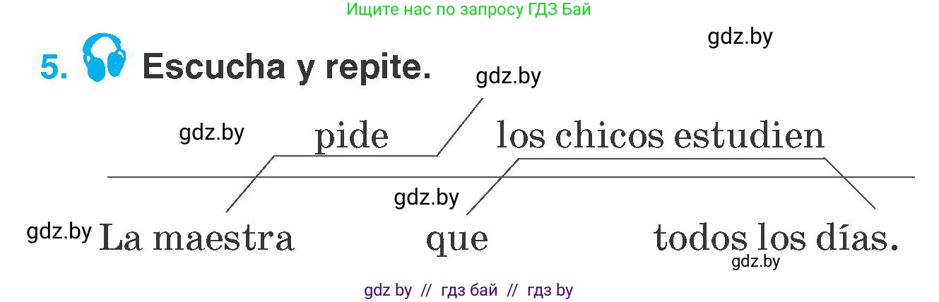 Испанский язык, 7 класс Учебник, автор: Гриневич Елена Карловна, издательство Вышэйшая школа, Минск, 2017, оранжевого цвета, страница 68, номер 5, Условие