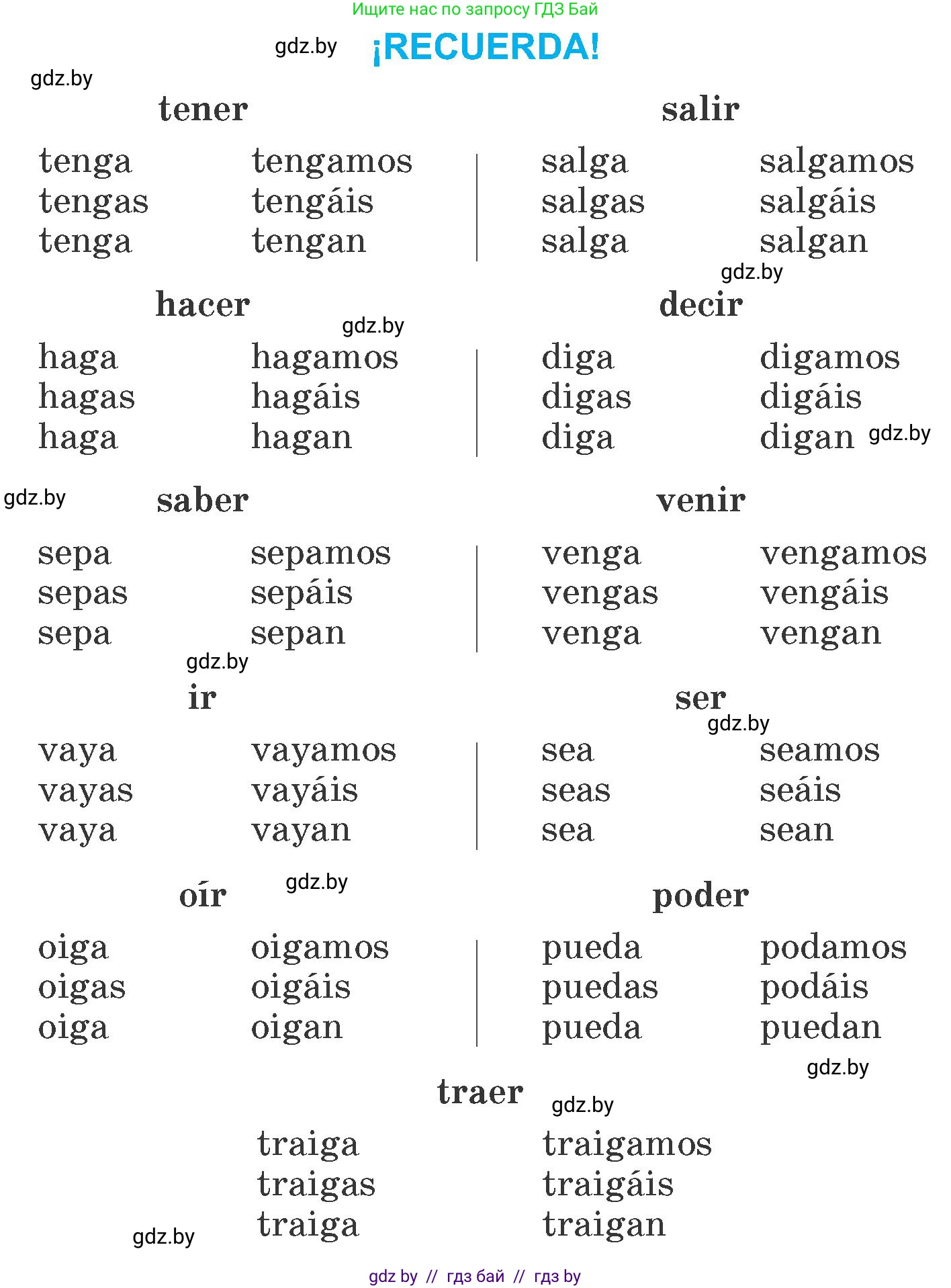 Испанский язык, 7 класс Учебник, автор: Гриневич Елена Карловна, издательство Вышэйшая школа, Минск, 2017, оранжевого цвета, страница 69, номер 9, Условие (продолжение 2)