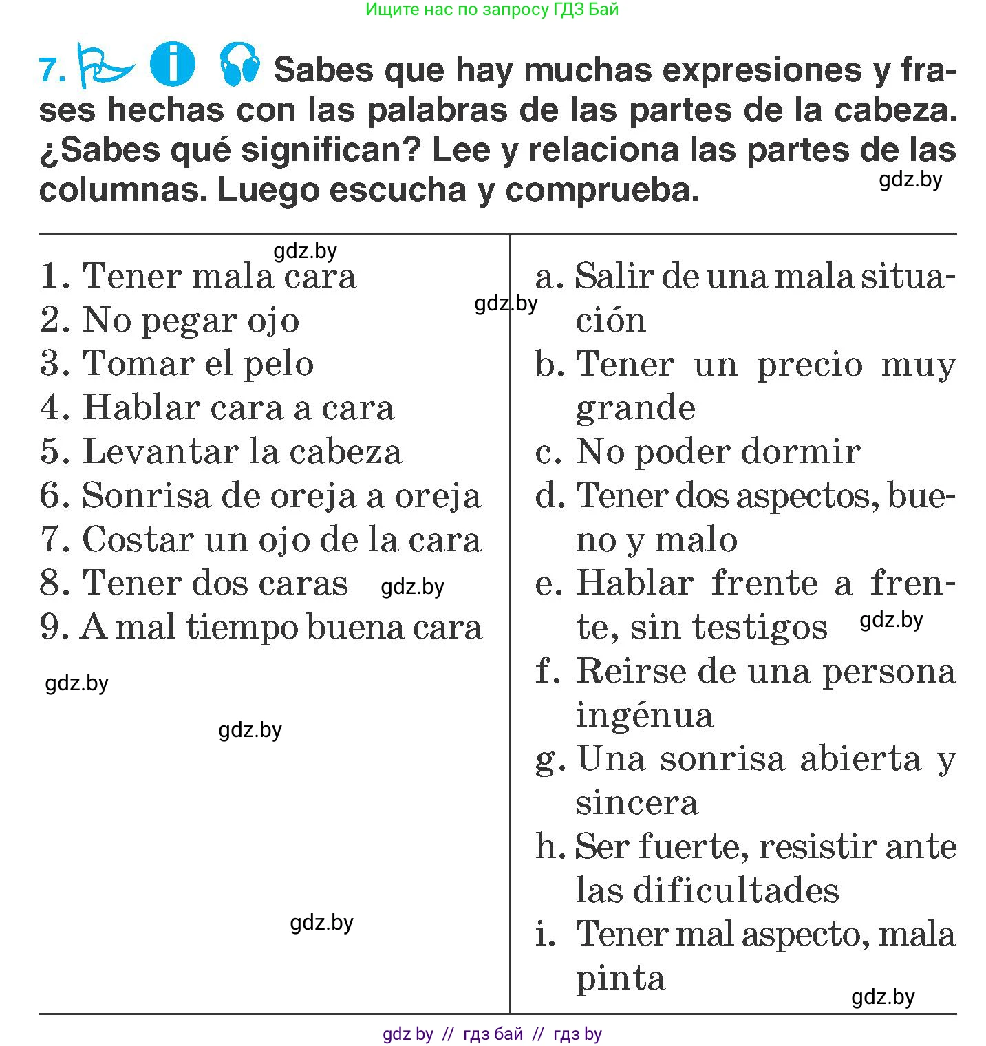 Испанский язык, 7 класс Учебник, автор: Гриневич Елена Карловна, издательство Вышэйшая школа, Минск, 2017, оранжевого цвета, страница 94, номер 7, Условие