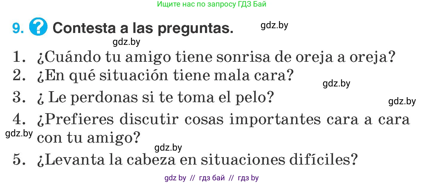 Испанский язык, 7 класс Учебник, автор: Гриневич Елена Карловна, издательство Вышэйшая школа, Минск, 2017, оранжевого цвета, страница 94, номер 9, Условие