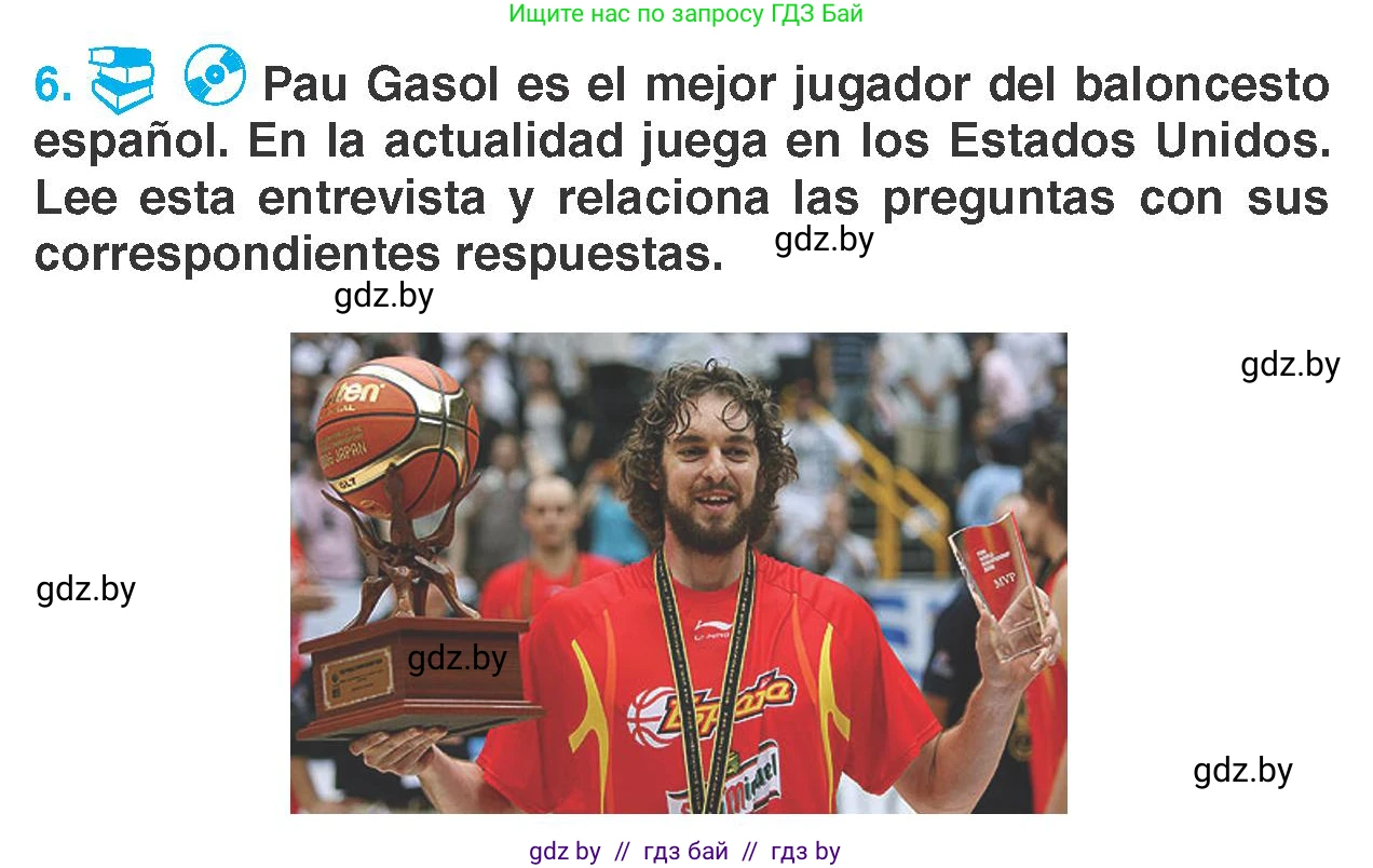 Испанский язык, 7 класс Учебник, автор: Гриневич Елена Карловна, издательство Вышэйшая школа, Минск, 2017, оранжевого цвета, страница 170, номер 6, Условие