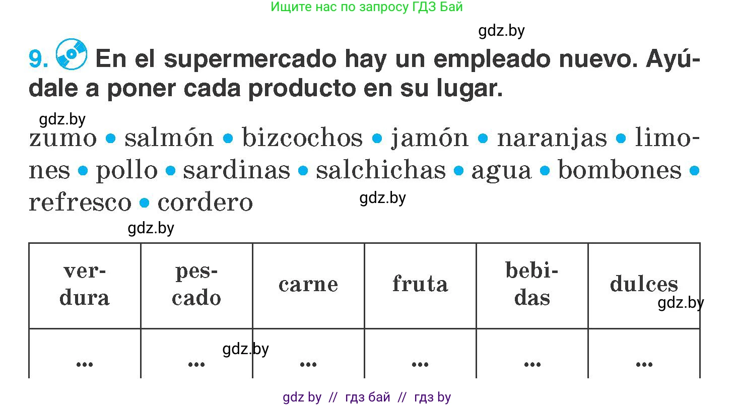 Испанский язык, 7 класс Учебник, автор: Гриневич Елена Карловна, издательство Вышэйшая школа, Минск, 2017, оранжевого цвета, страница 242, номер 9, Условие