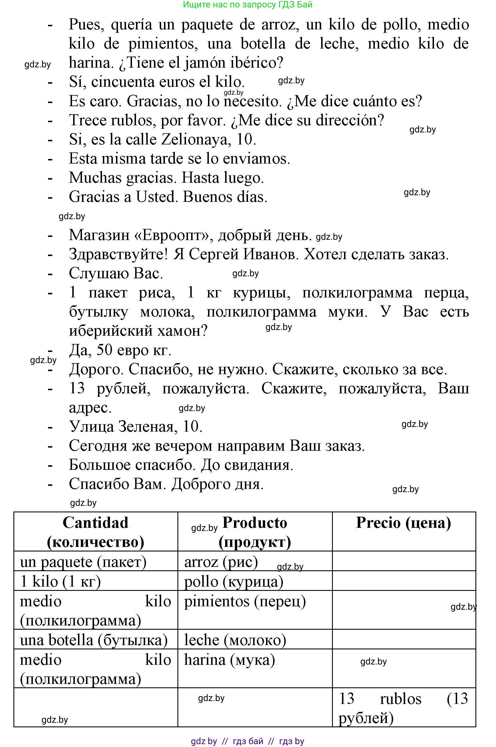 Испанский язык, 7 класс Учебник, автор: Гриневич Елена Карловна, издательство Вышэйшая школа, Минск, 2017, оранжевого цвета, страница 243, номер 13, Решение (продолжение 2)