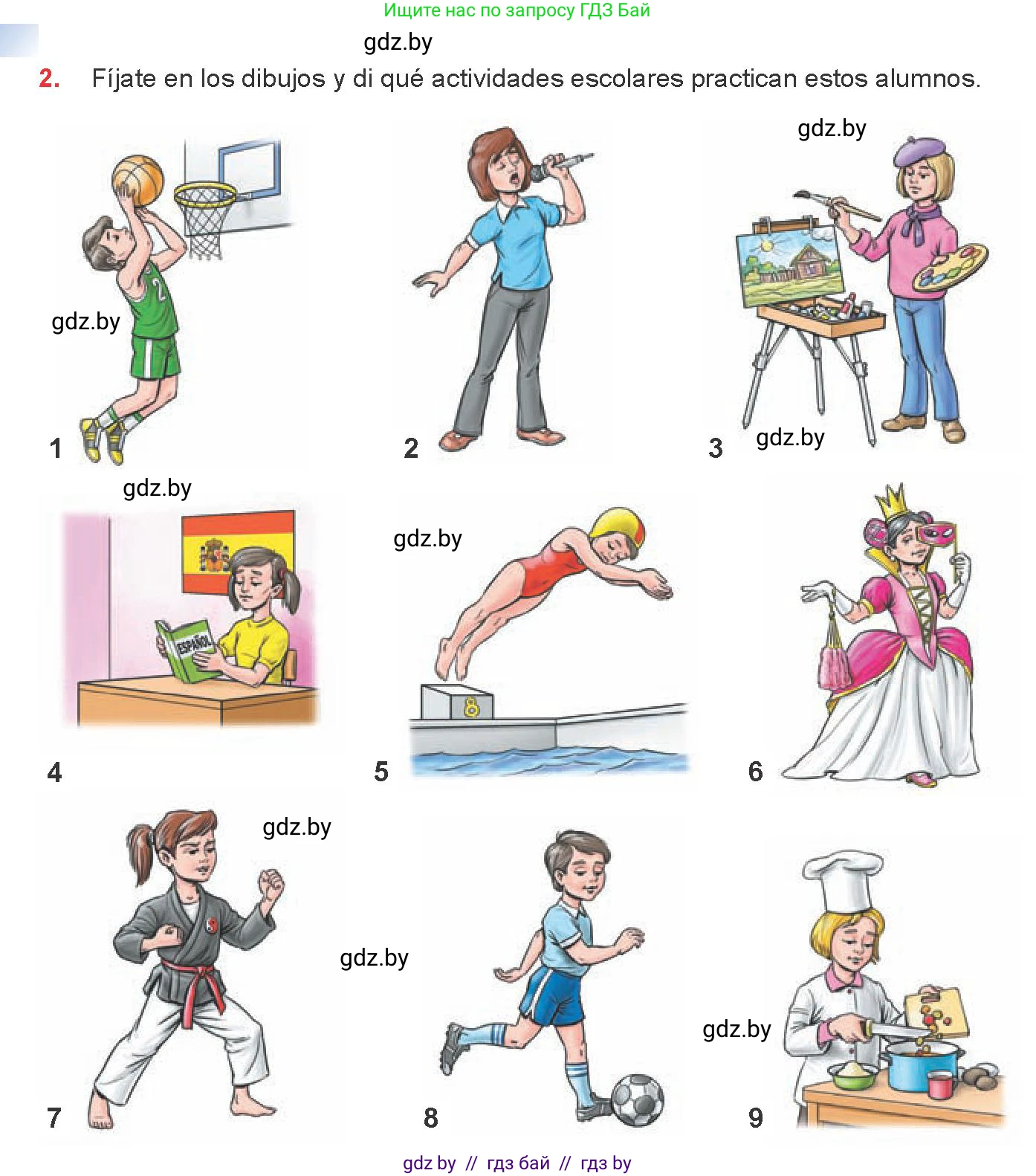 Испанский язык, 8 класс Учебник, авторы: Цыбулева Татьяна Эдуардовна, Пушкина Ольга Александровна, издательство Издательский центр БГУ, Минск, 2016, оранжевого цвета, страница 28, номер 2, Условие