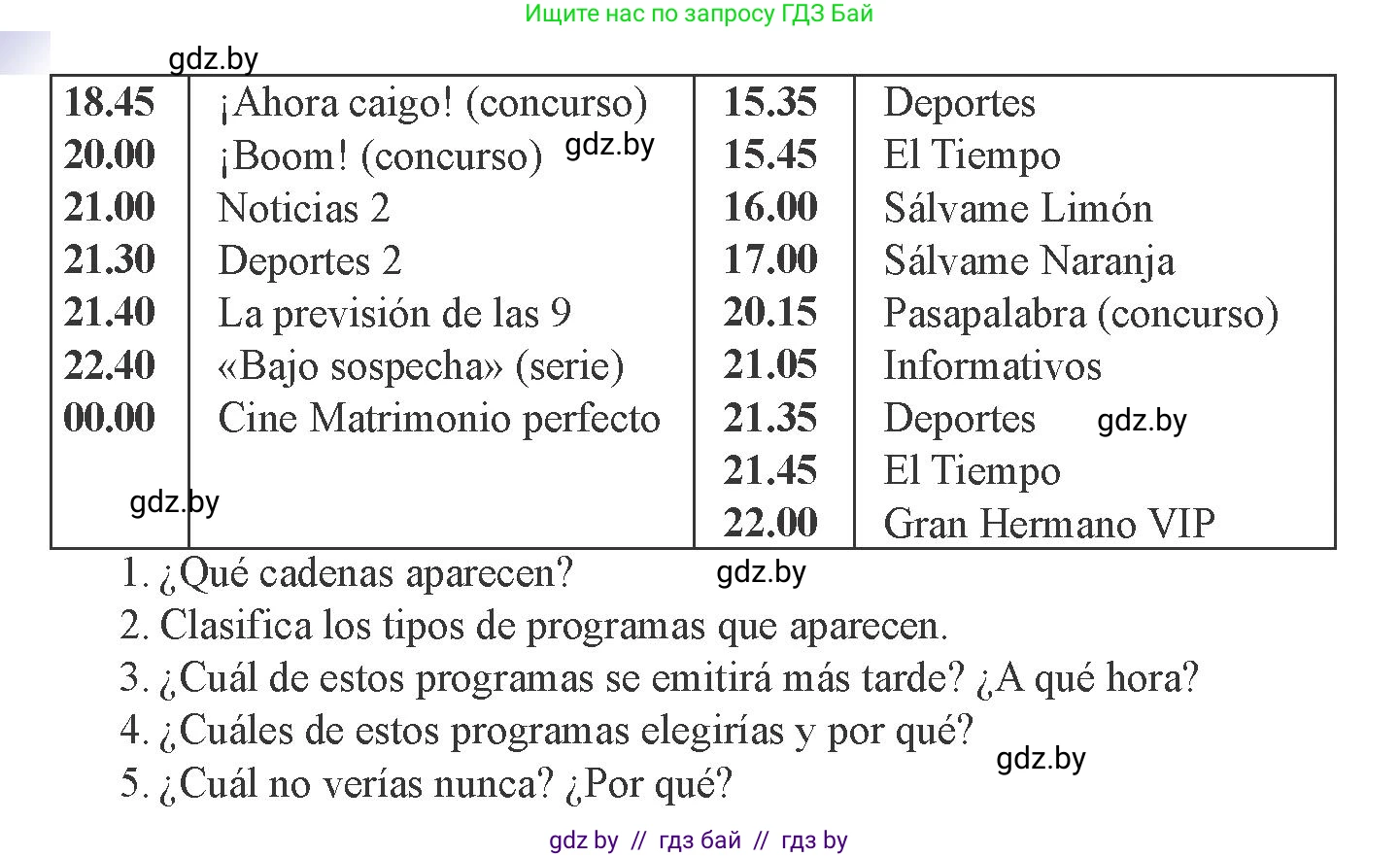 Испанский язык, 8 класс Учебник, авторы: Цыбулева Татьяна Эдуардовна, Пушкина Ольга Александровна, издательство Издательский центр БГУ, Минск, 2016, оранжевого цвета, страница 107, номер 9, Условие (продолжение 2)