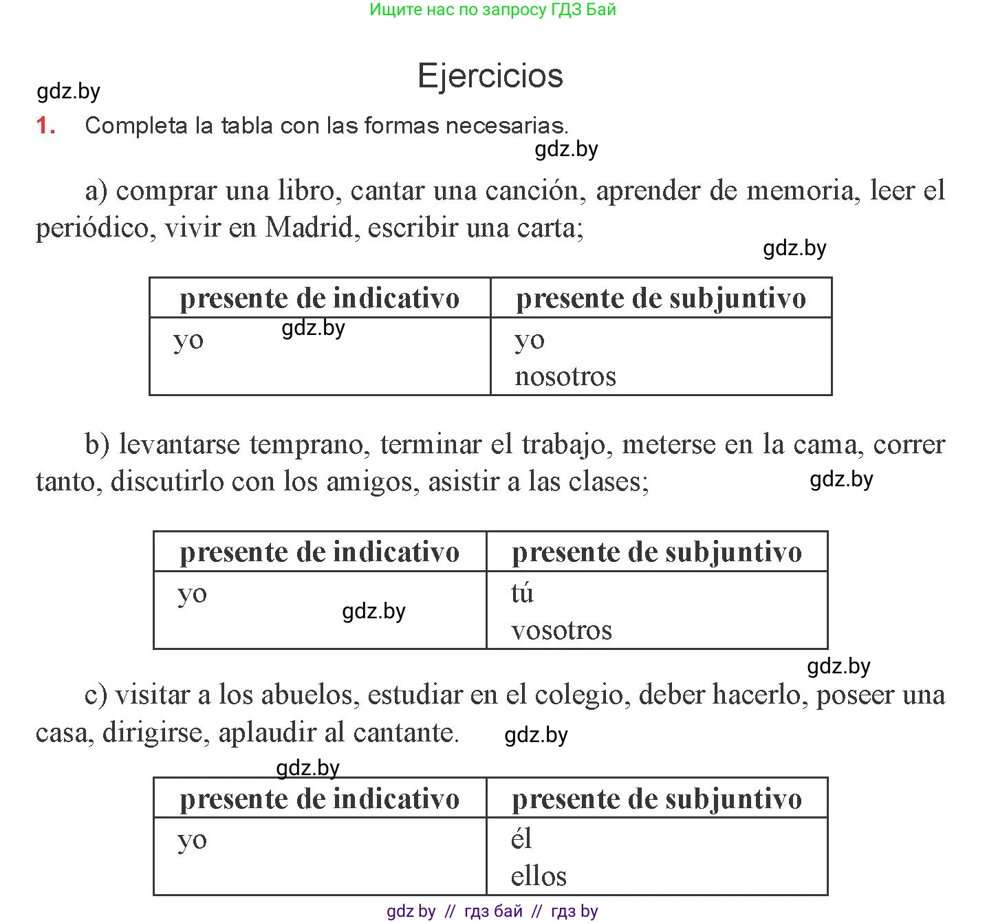 Испанский язык, 8 класс Учебник, авторы: Цыбулева Татьяна Эдуардовна, Пушкина Ольга Александровна, издательство Издательский центр БГУ, Минск, 2016, оранжевого цвета, страница 188, номер 1, Условие