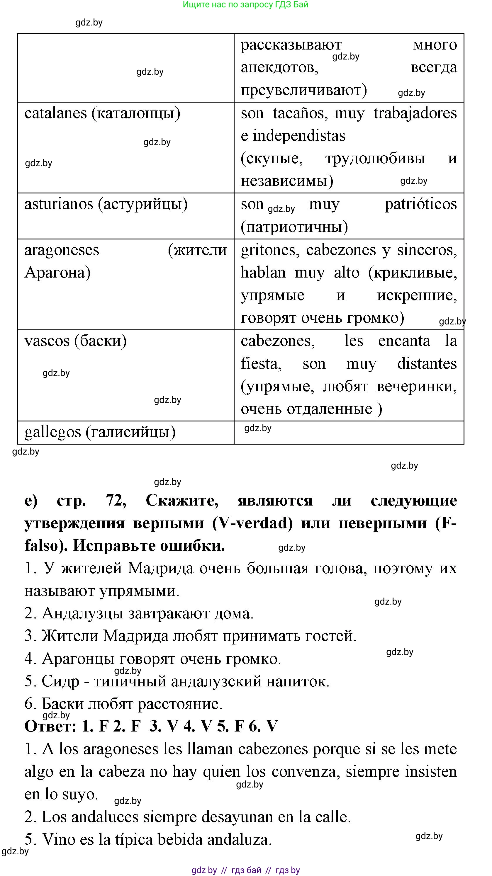 Испанский язык, 8 класс Учебник, авторы: Цыбулева Татьяна Эдуардовна, Пушкина Ольга Александровна, издательство Издательский центр БГУ, Минск, 2016, оранжевого цвета, страница 70, номер 10, Решение (продолжение 4)