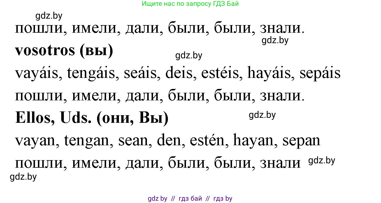 Испанский язык, 8 класс Учебник, авторы: Цыбулева Татьяна Эдуардовна, Пушкина Ольга Александровна, издательство Издательский центр БГУ, Минск, 2016, оранжевого цвета, страница 190, номер 7, Решение (продолжение 2)