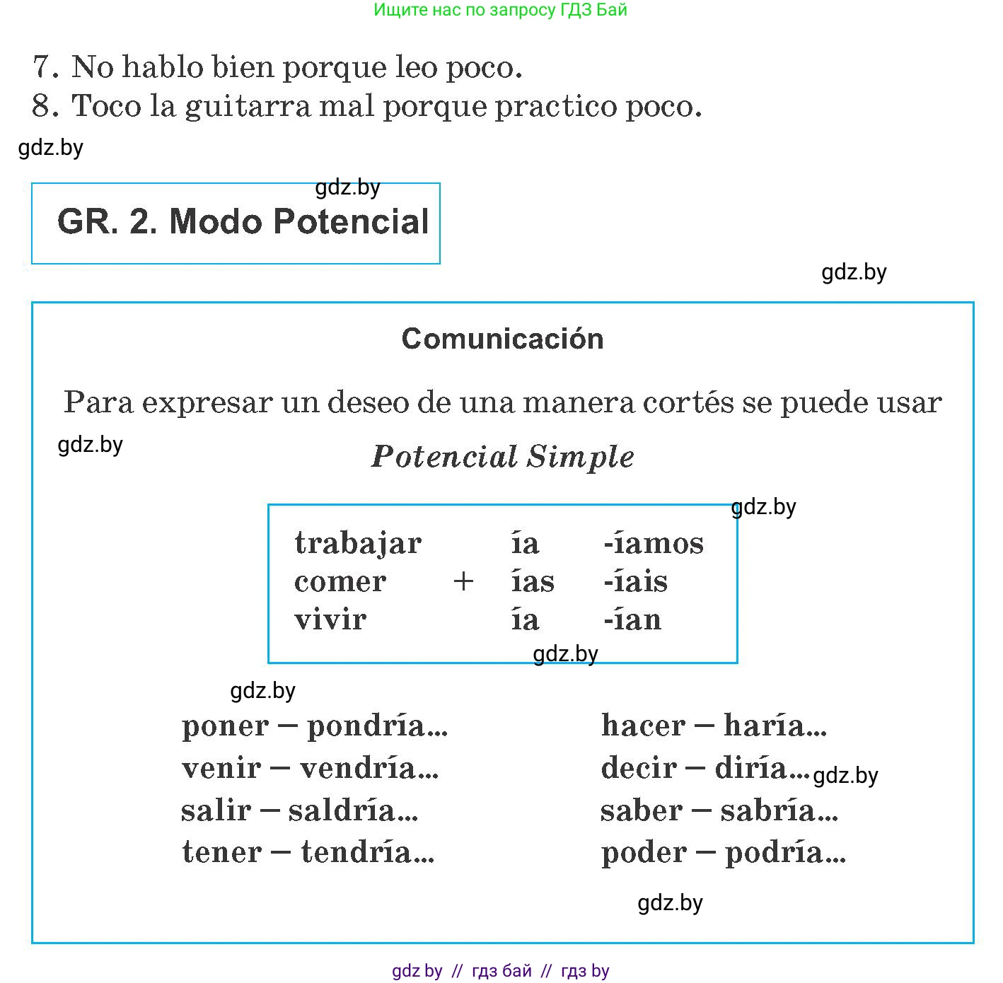 Испанский язык, 8 класс Учебник, автор: Гриневич Елена Карловна, издательство Вышэйшая школа, Минск, 2011, оранжевого цвета, страница 11, номер 20, Условие (продолжение 2)