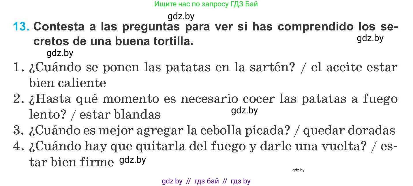 Испанский язык, 8 класс Учебник, автор: Гриневич Елена Карловна, издательство Вышэйшая школа, Минск, 2011, оранжевого цвета, страница 35, номер 13, Условие