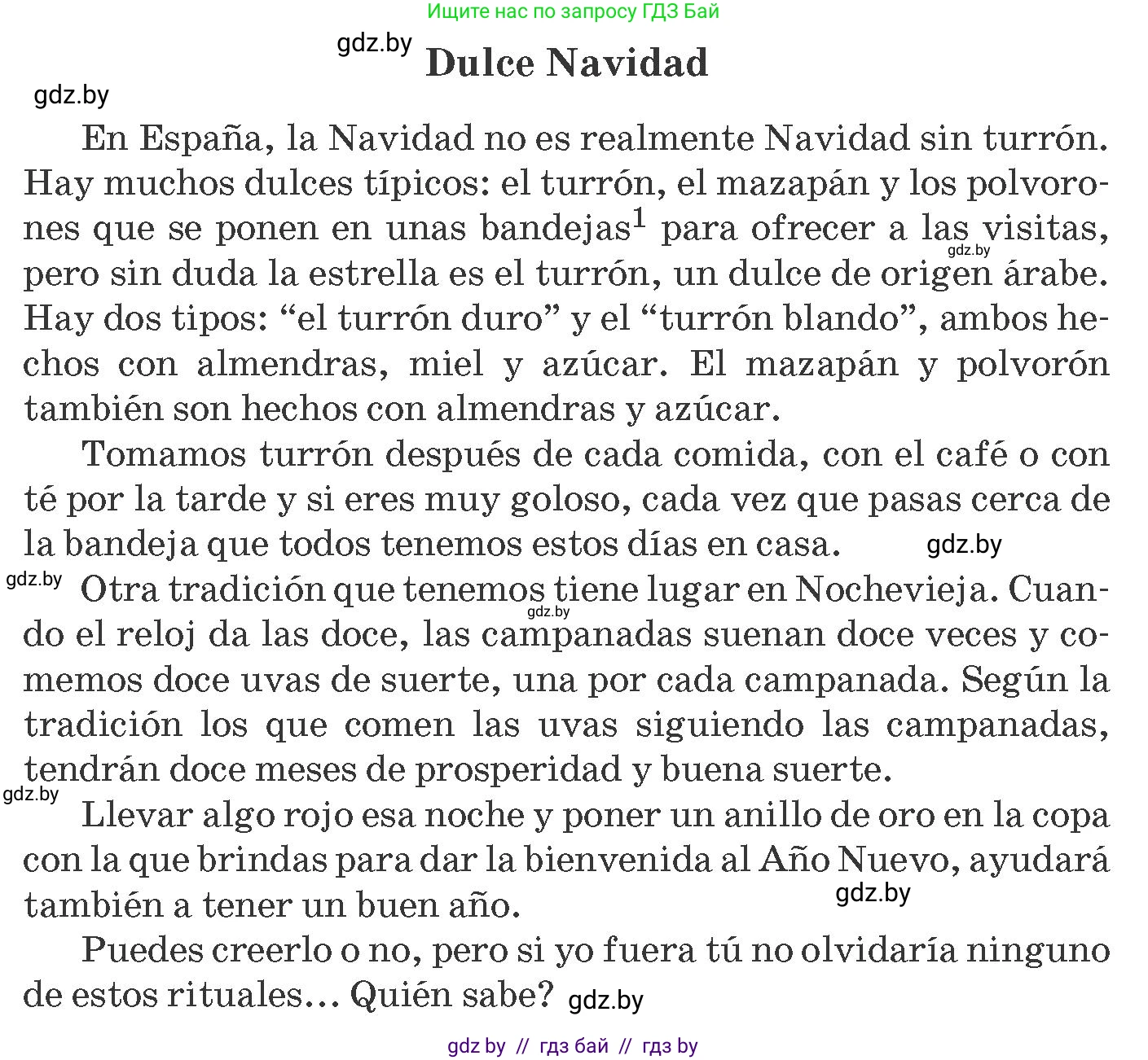 Испанский язык, 8 класс Учебник, автор: Гриневич Елена Карловна, издательство Вышэйшая школа, Минск, 2011, оранжевого цвета, страница 195, номер 1, Условие (продолжение 2)