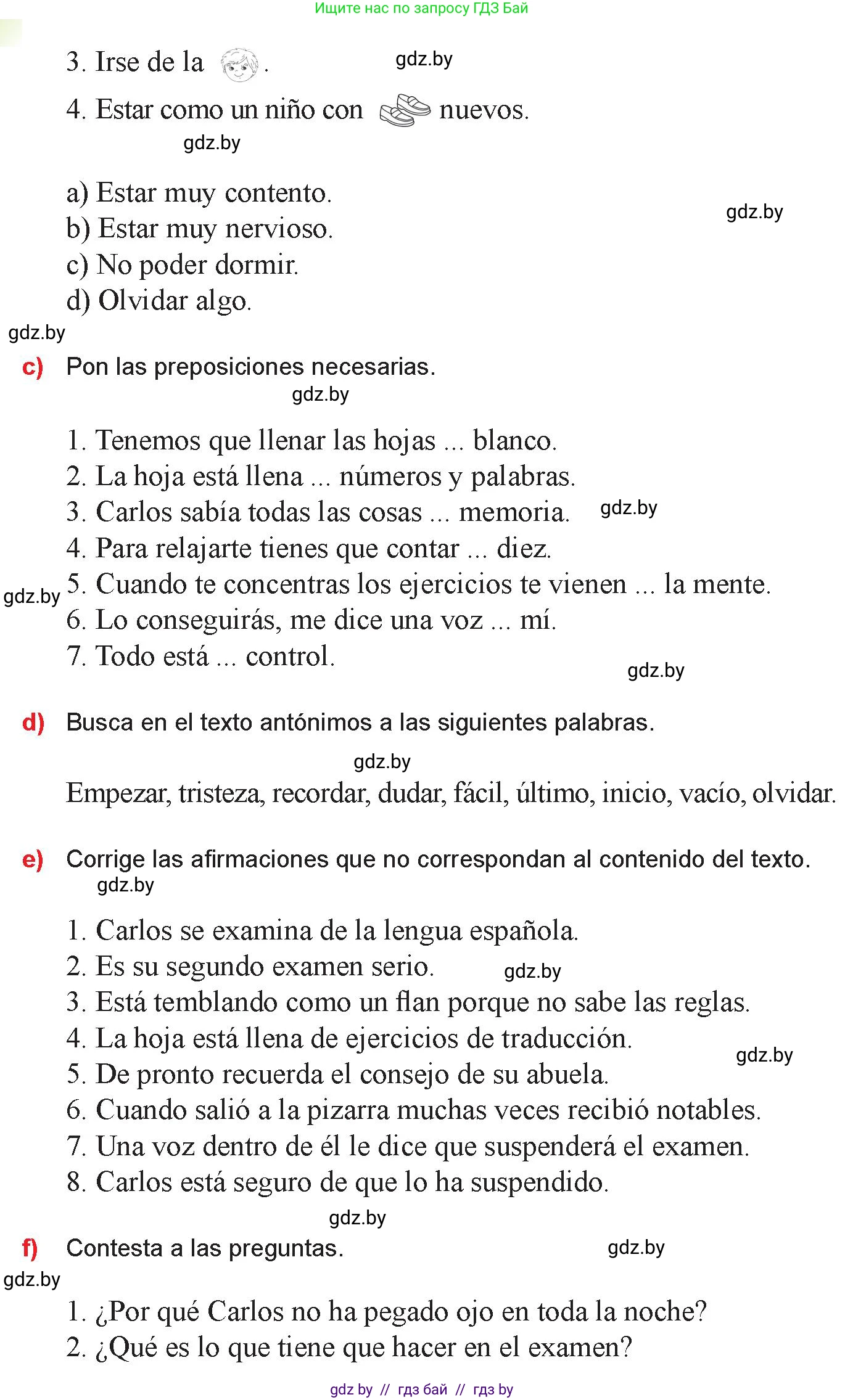 Испанский язык, 9 класс Учебник, авторы: Цыбулева Татьяна Эдуардовна, Пушкина Ольга Александровна, издательство Издательский центр БГУ, Минск, 2017, страница 20, номер 3, Условие (продолжение 3)