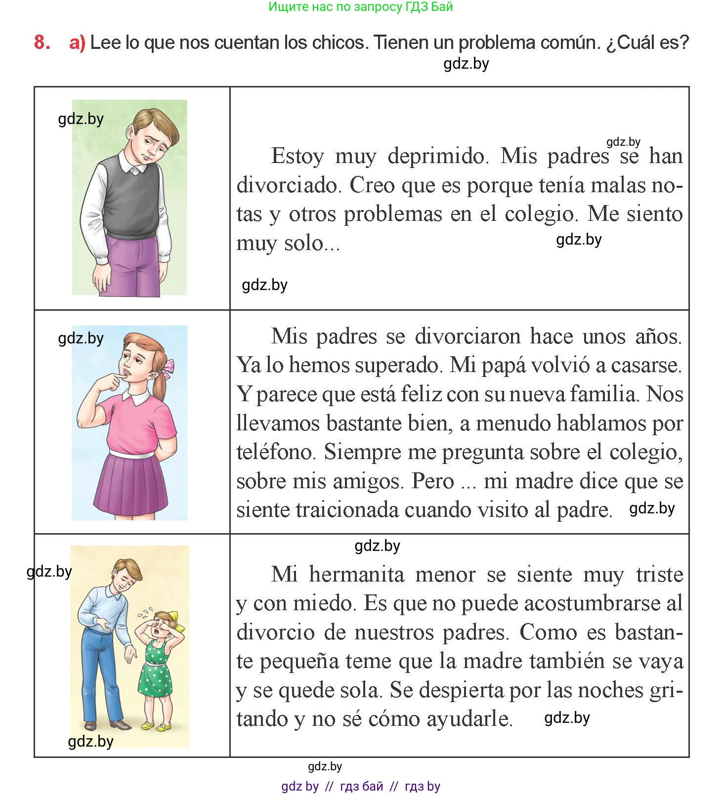 Испанский язык, 9 класс Учебник, авторы: Цыбулева Татьяна Эдуардовна, Пушкина Ольга Александровна, издательство Издательский центр БГУ, Минск, 2017, страница 10, номер 8, Условие