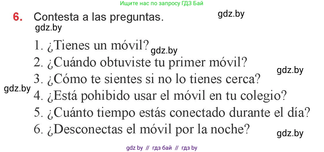 Испанский язык, 9 класс Учебник, авторы: Цыбулева Татьяна Эдуардовна, Пушкина Ольга Александровна, издательство Издательский центр БГУ, Минск, 2017, страница 47, номер 6, Условие