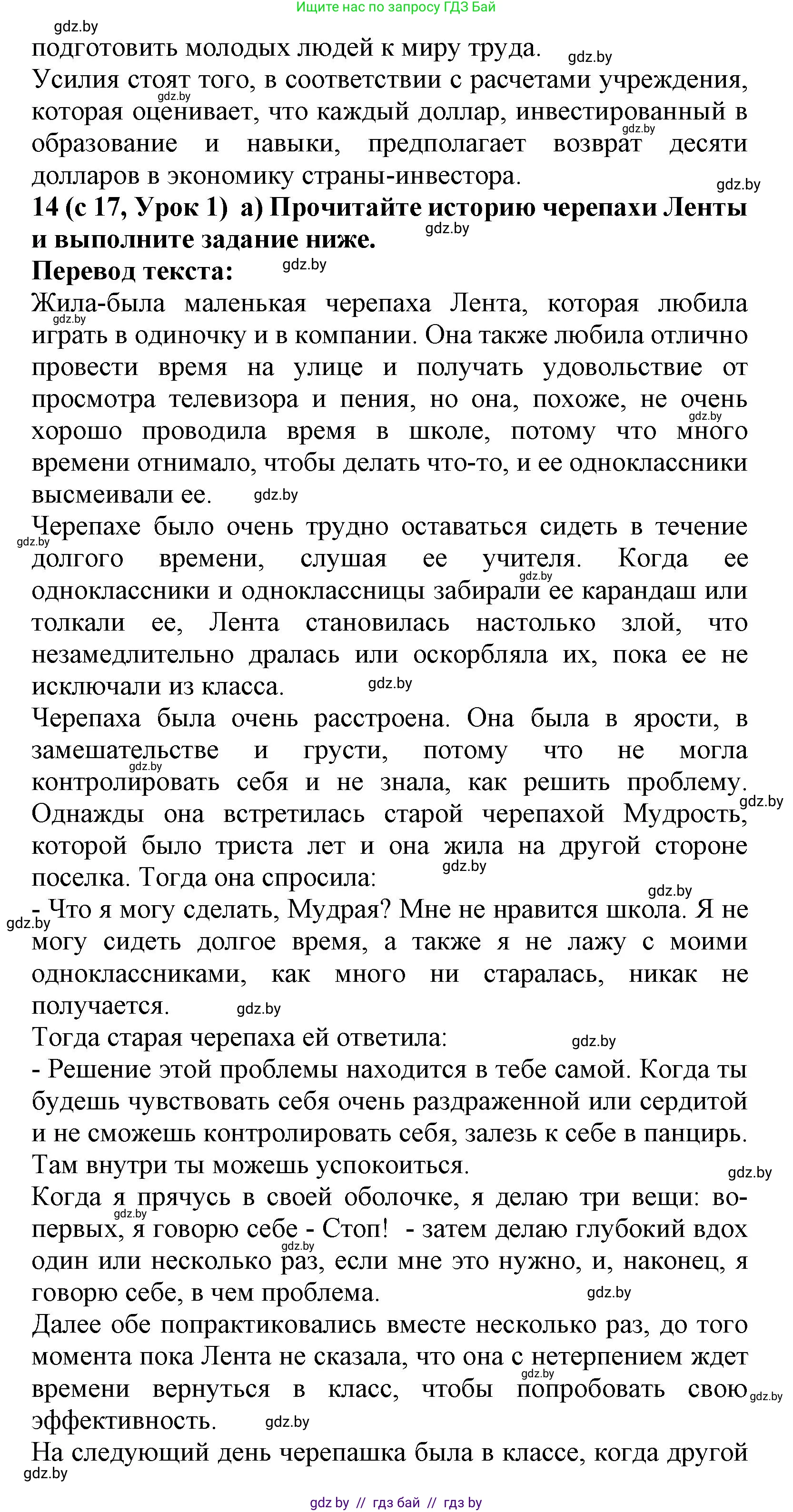 Испанский язык, 9 класс Учебник, авторы: Цыбулева Татьяна Эдуардовна, Пушкина Ольга Александровна, издательство Издательский центр БГУ, Минск, 2017, страница 17, номер 14, Решение (продолжение 3)