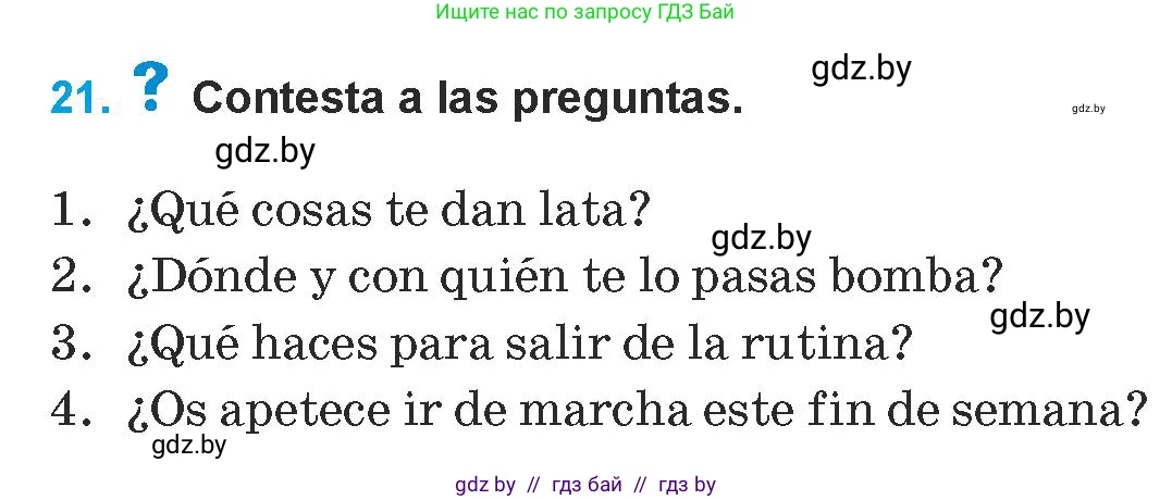 Испанский язык, 9 класс Учебник, авторы: Гриневич Елена Карловна, Янукенас Ольга Викторовна, издательство Вышэйшая школа, Минск, 2020, оранжевого цвета, страница 76, номер 21, Условие