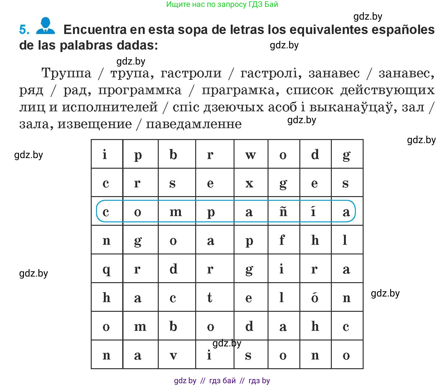 Испанский язык, 9 класс Учебник, авторы: Гриневич Елена Карловна, Янукенас Ольга Викторовна, издательство Вышэйшая школа, Минск, 2020, оранжевого цвета, страница 80, номер 5, Условие