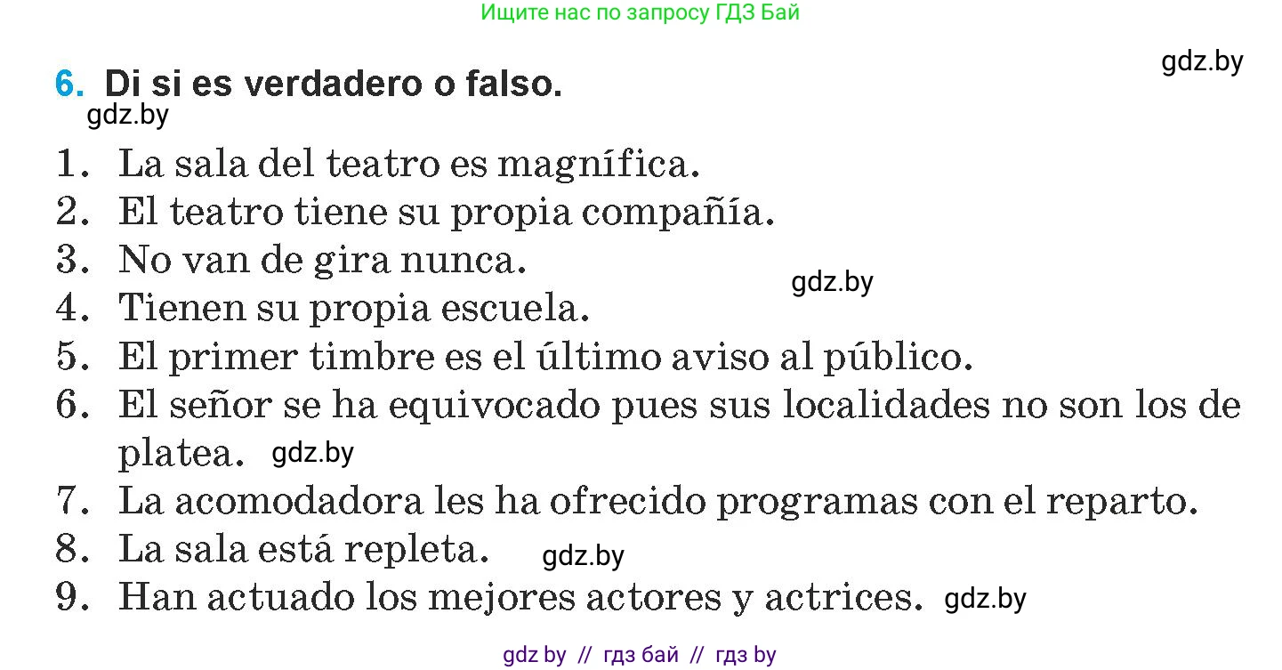 Испанский язык, 9 класс Учебник, авторы: Гриневич Елена Карловна, Янукенас Ольга Викторовна, издательство Вышэйшая школа, Минск, 2020, оранжевого цвета, страница 80, номер 6, Условие