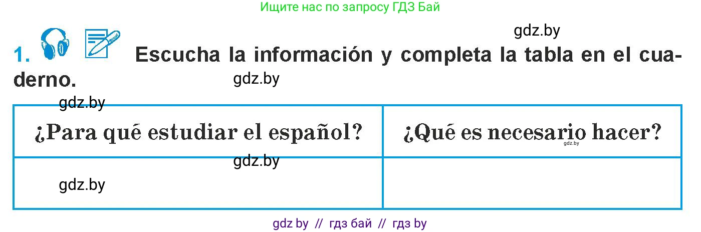 Испанский язык, 9 класс Учебник, авторы: Гриневич Елена Карловна, Янукенас Ольга Викторовна, издательство Вышэйшая школа, Минск, 2020, оранжевого цвета, страница 125, номер 1, Условие