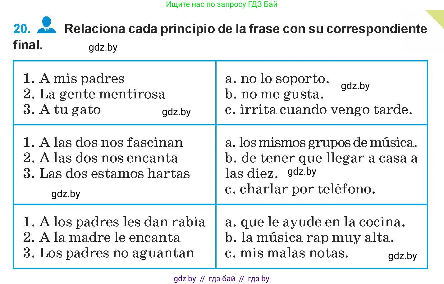 Испанский язык, 9 класс Учебник, авторы: Гриневич Елена Карловна, Янукенас Ольга Викторовна, издательство Вышэйшая школа, Минск, 2020, оранжевого цвета, страница 157, номер 20, Условие