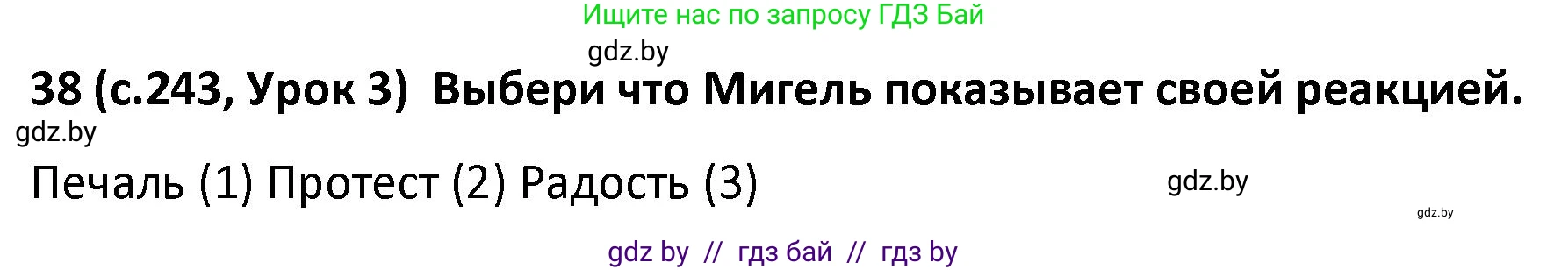 Испанский язык, 9 класс Учебник, авторы: Гриневич Елена Карловна, Янукенас Ольга Викторовна, издательство Вышэйшая школа, Минск, 2020, оранжевого цвета, страница 243, номер 38, Решение
