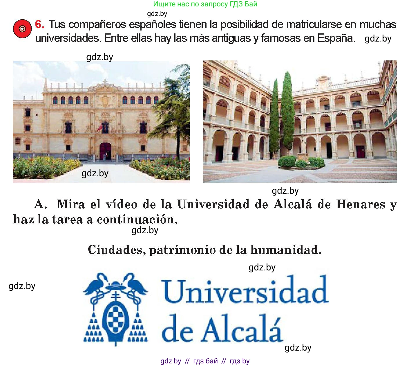 Испанский язык, 10 класс Учебник, авторы: Цыбулева Татьяна Эдуардовна, Пушкина Ольга Александровна, Карпиевич Галина Константиновна, издательство Издательский центр БГУ, Минск, 2019, оранжевого цвета, страница 17, номер 6, Условие