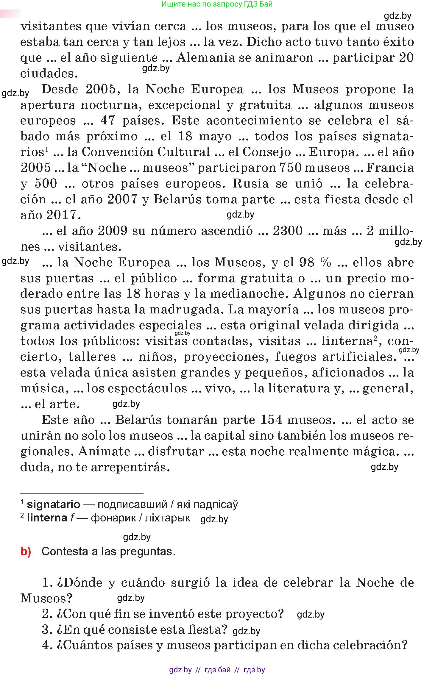 Испанский язык, 10 класс Учебник, авторы: Цыбулева Татьяна Эдуардовна, Пушкина Ольга Александровна, Карпиевич Галина Константиновна, издательство Издательский центр БГУ, Минск, 2019, оранжевого цвета, страница 93, номер 18, Условие (продолжение 2)